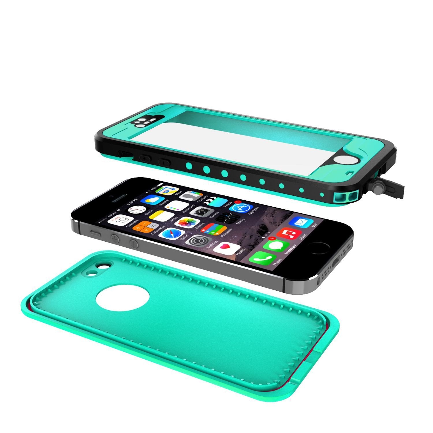 iPhone 5S/5 Waterproof Case, PunkCase StudStar Teal Case Water/Shock/Dirt Proof | Lifetime Warranty