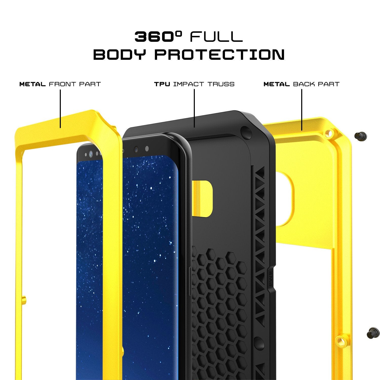 Galaxy S8 Metal Case, Heavy Duty Military Grade Rugged Cover [Neon]