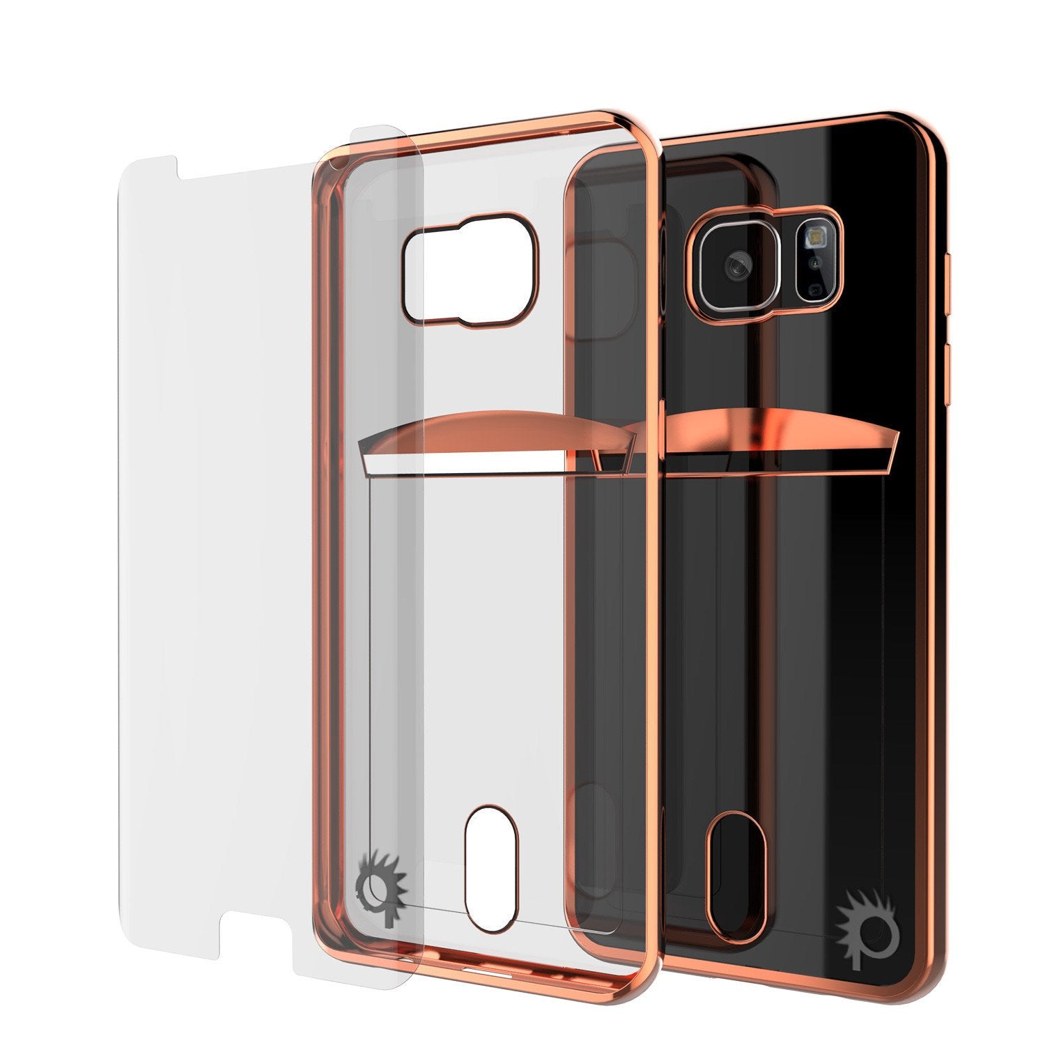 Galaxy S7 Case, PUNKCASE® LUCID Rose Gold Series | Card Slot
