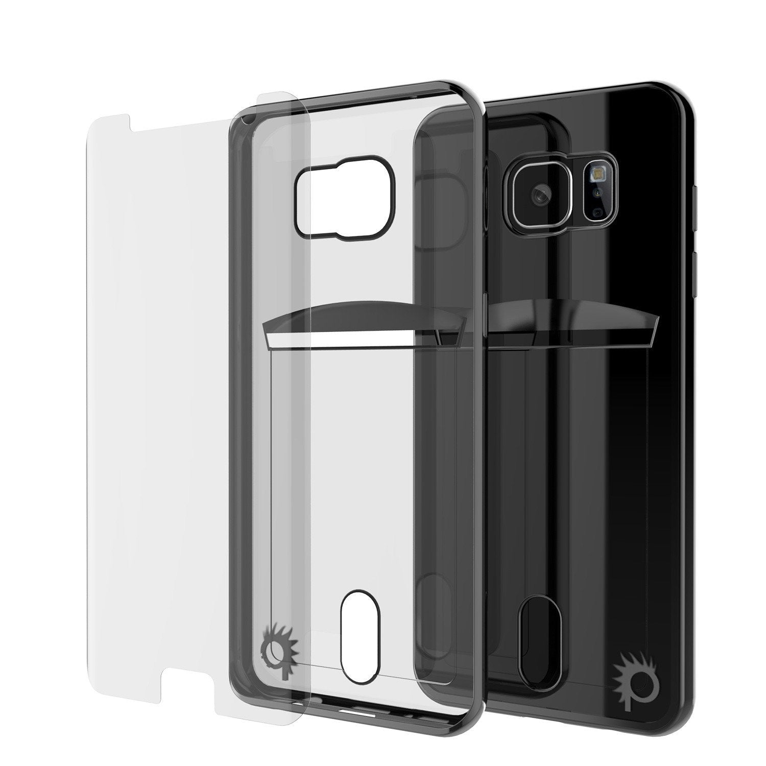Galaxy S7 Case, PUNKCASE® LUCID Black Series | Card Slot