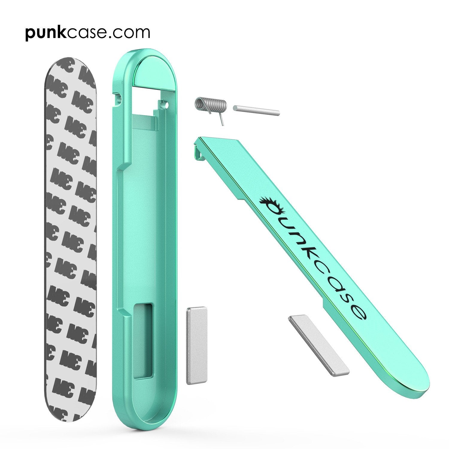 PUNKCASE FlickStick Universal Cell Phone Kickstand for all Mobile Phones & Cases with Flat Backs, One Finger Operation (Teal)