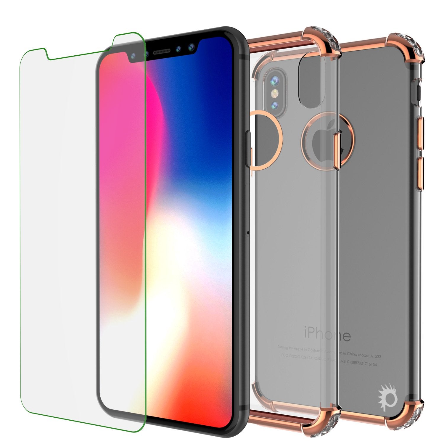 iPhone X Punkcase [BLAZE SERIES] Cover W/ Screen Protector [Rose Gold]