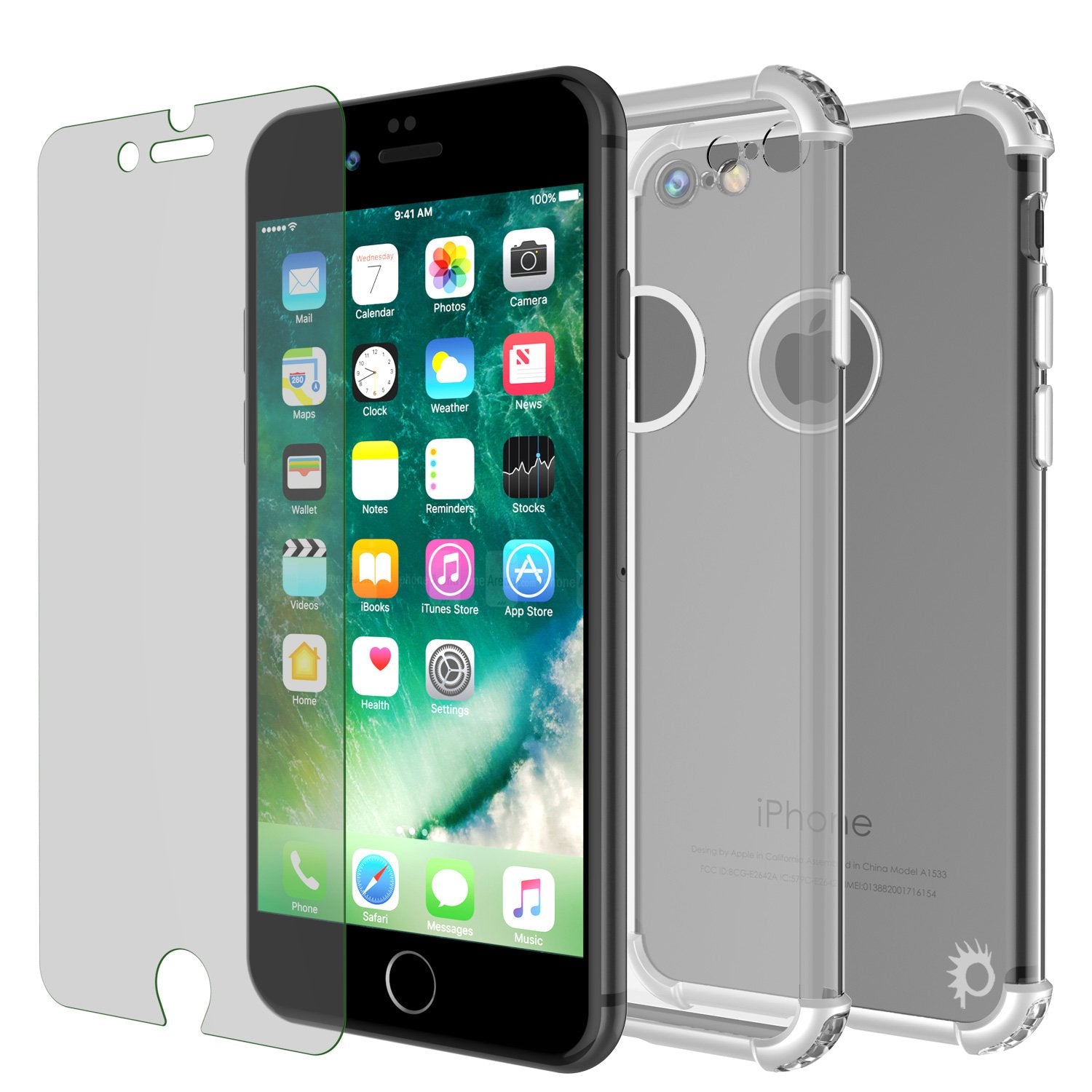 iPhone 7 Case, Punkcase [BLAZE SERIES] Protective Cover W/ PunkShield Screen Protector [Shockproof] [Slim Fit] for Apple iPhone [Silver]