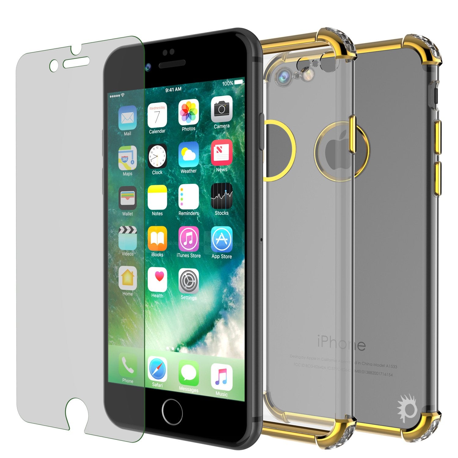 iPhone 8 Case, Punkcase [BLAZE SERIES] Protective Cover W/ PunkShield Screen Protector [Shockproof] [Slim Fit] for Apple iPhone [Gold]