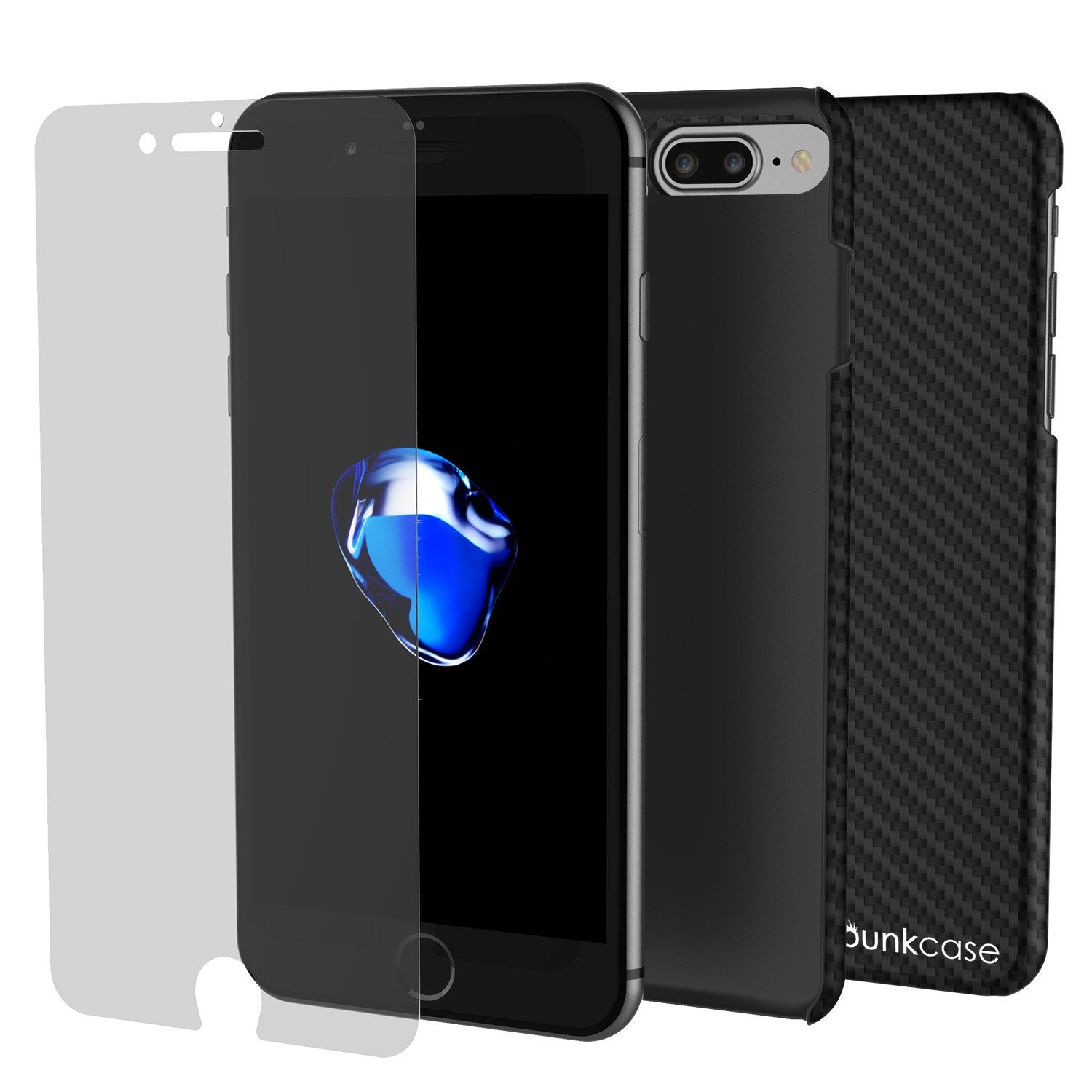 iPhone 7+ Plus Case - Punkcase CarbonShield Jet Black