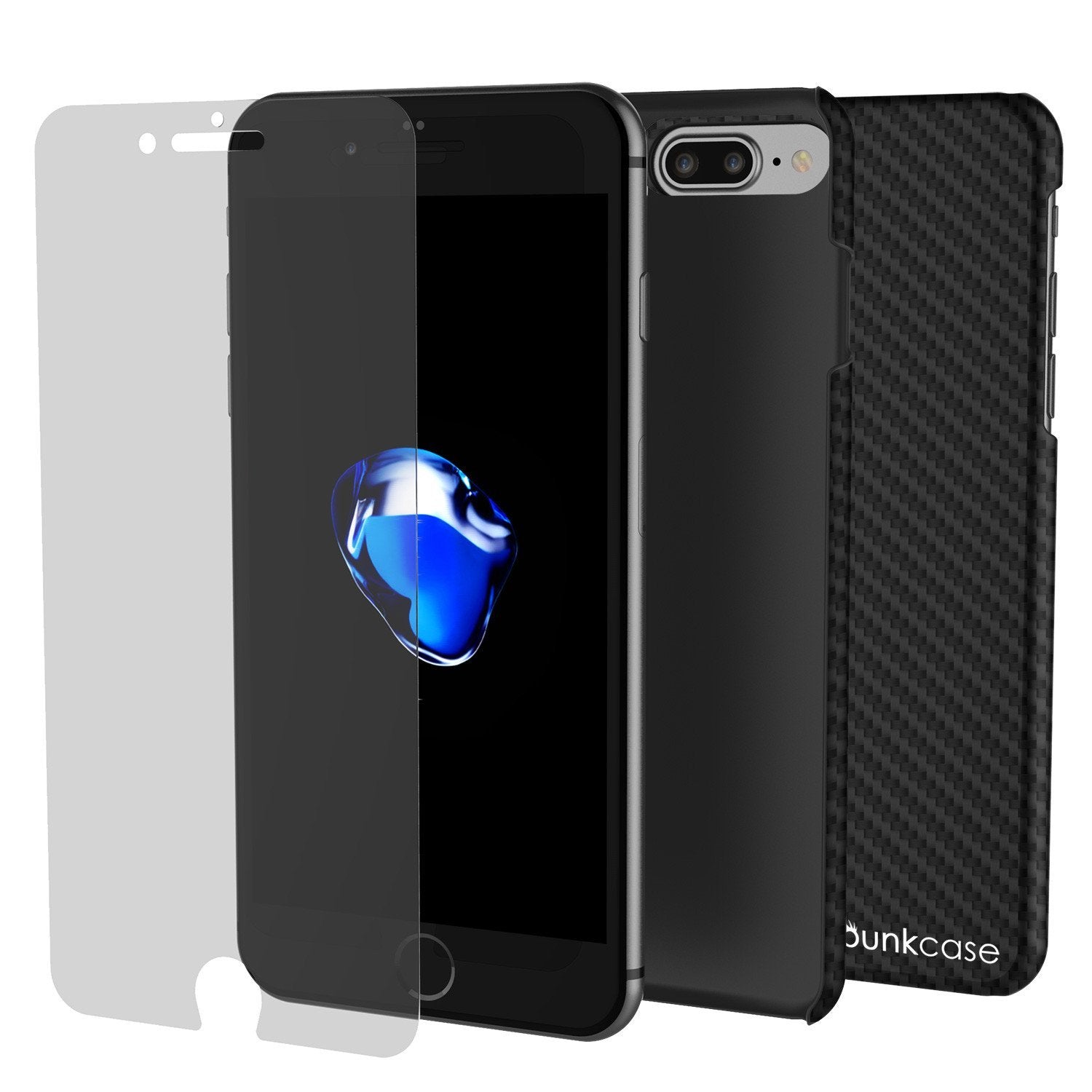 iPhone 8+ Plus Case Punkcase CarbonShield, Shockproof, Ultra Thin 2 Piece (jet black)