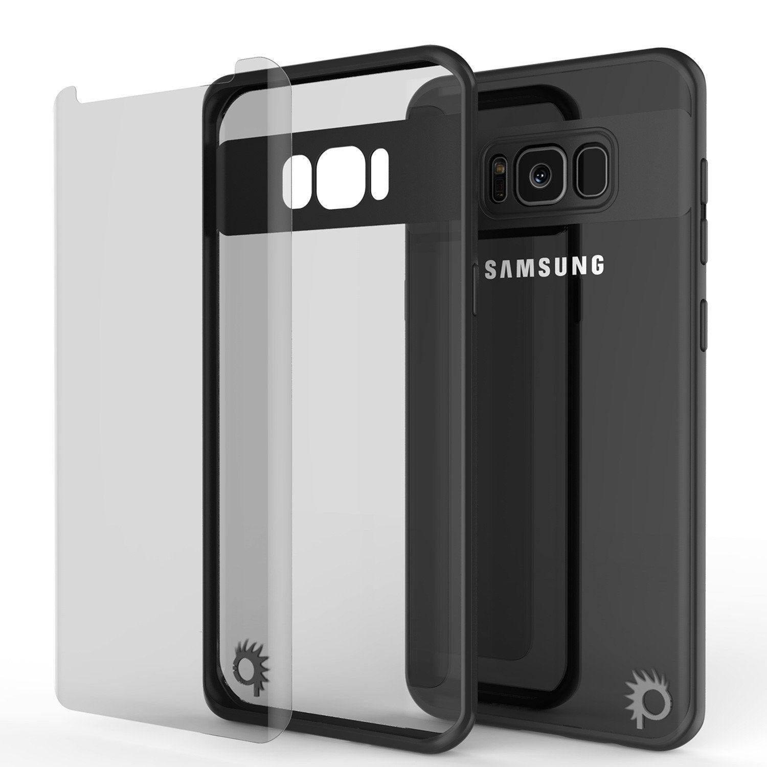 Galaxy S8 Plus Punkcase MASK Series Full Body Dual Layer Cover, Black