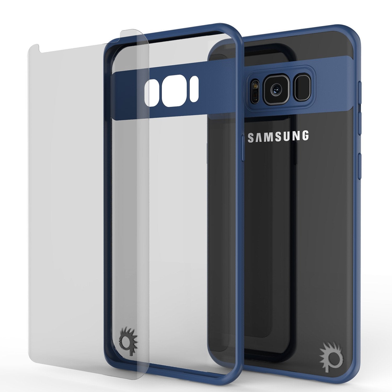 Galaxy S8 Plus Punkcase MASK Series Full Body Dual Layer Cover, Navy