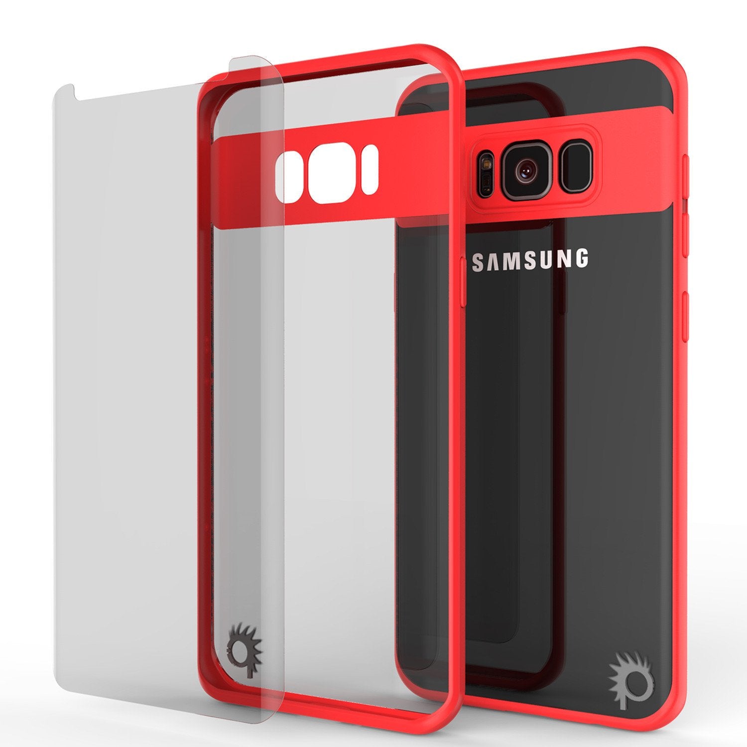 Galaxy S8 Plus Punkcase MASK Series Full Body Dual Layer Cover, RED