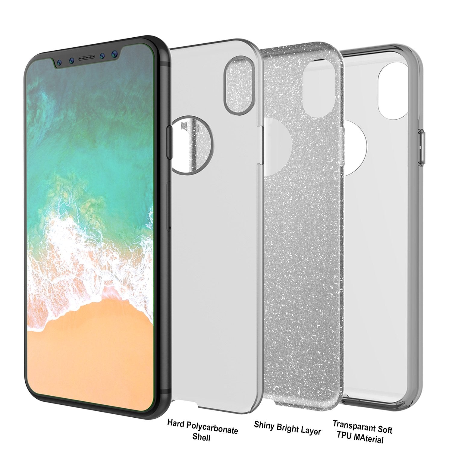 iPhone X Case, Punkcase Galactic 2.0 Series Ultra Slim Cover [Silver]