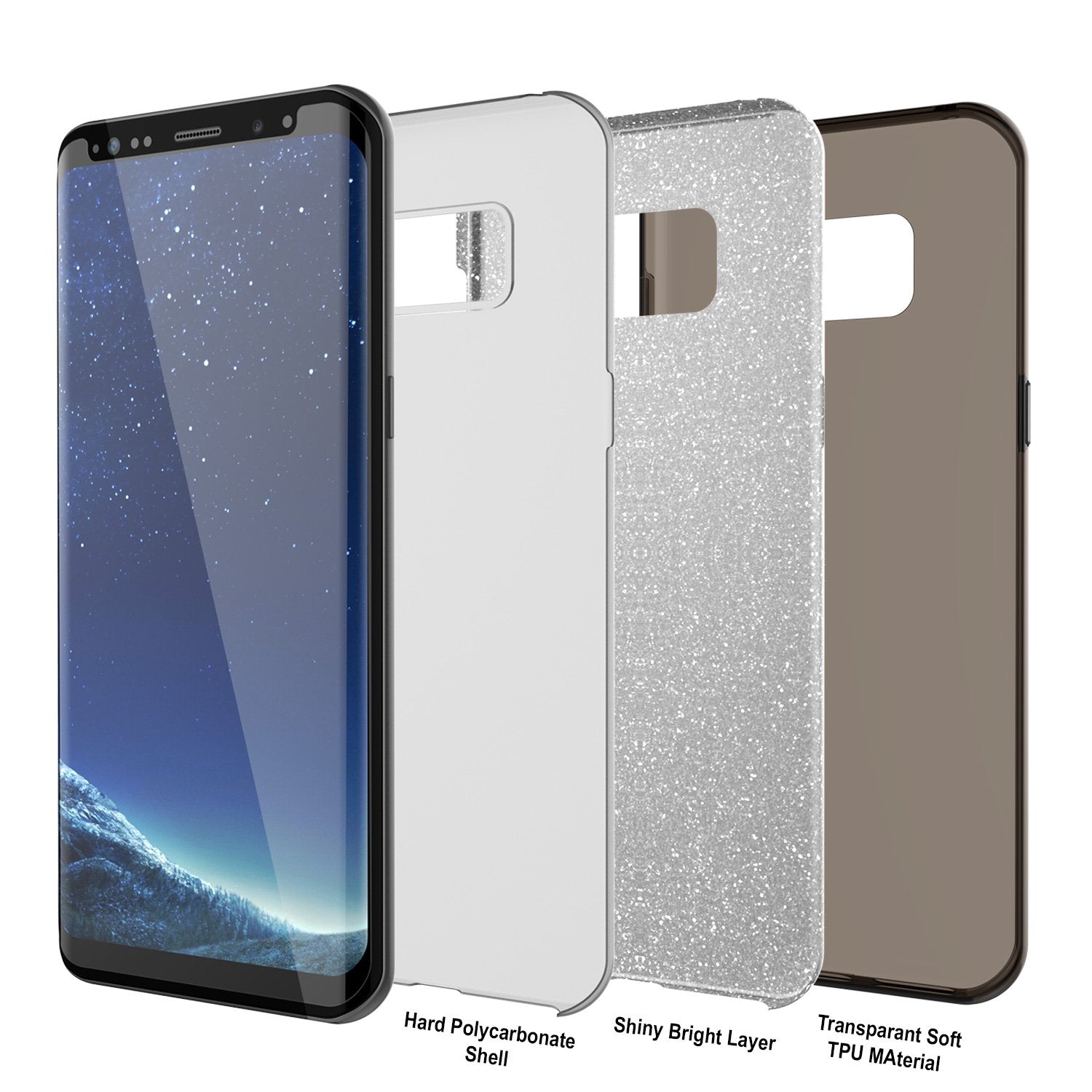 Galaxy S8 Case, Punkcase Galactic 2.0 Series Ultra Slim Protective Armor Cover [Black/grey]
