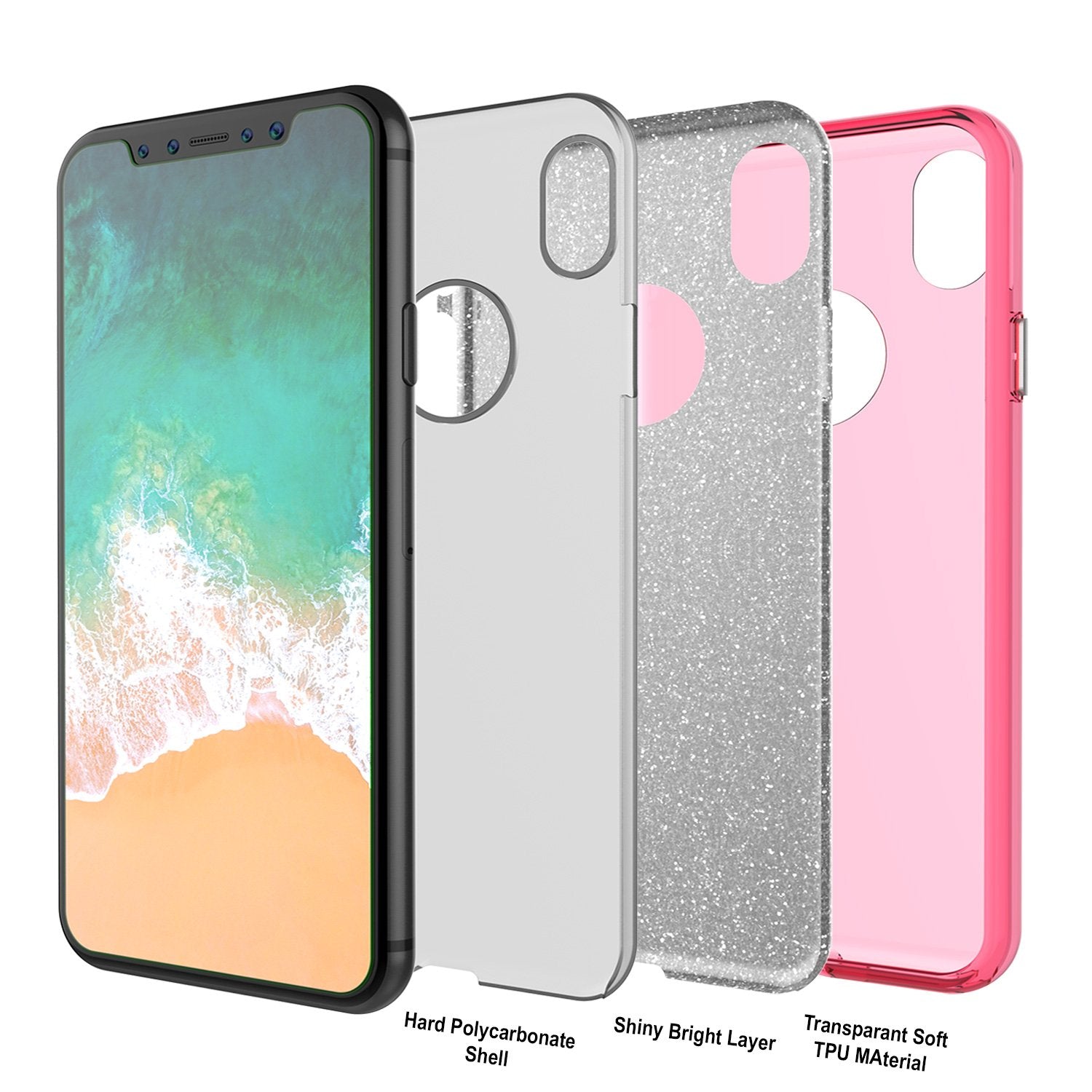 iPhone X Case, Punkcase Galactic 2.0 Series Ultra Slim Cover [Pink]