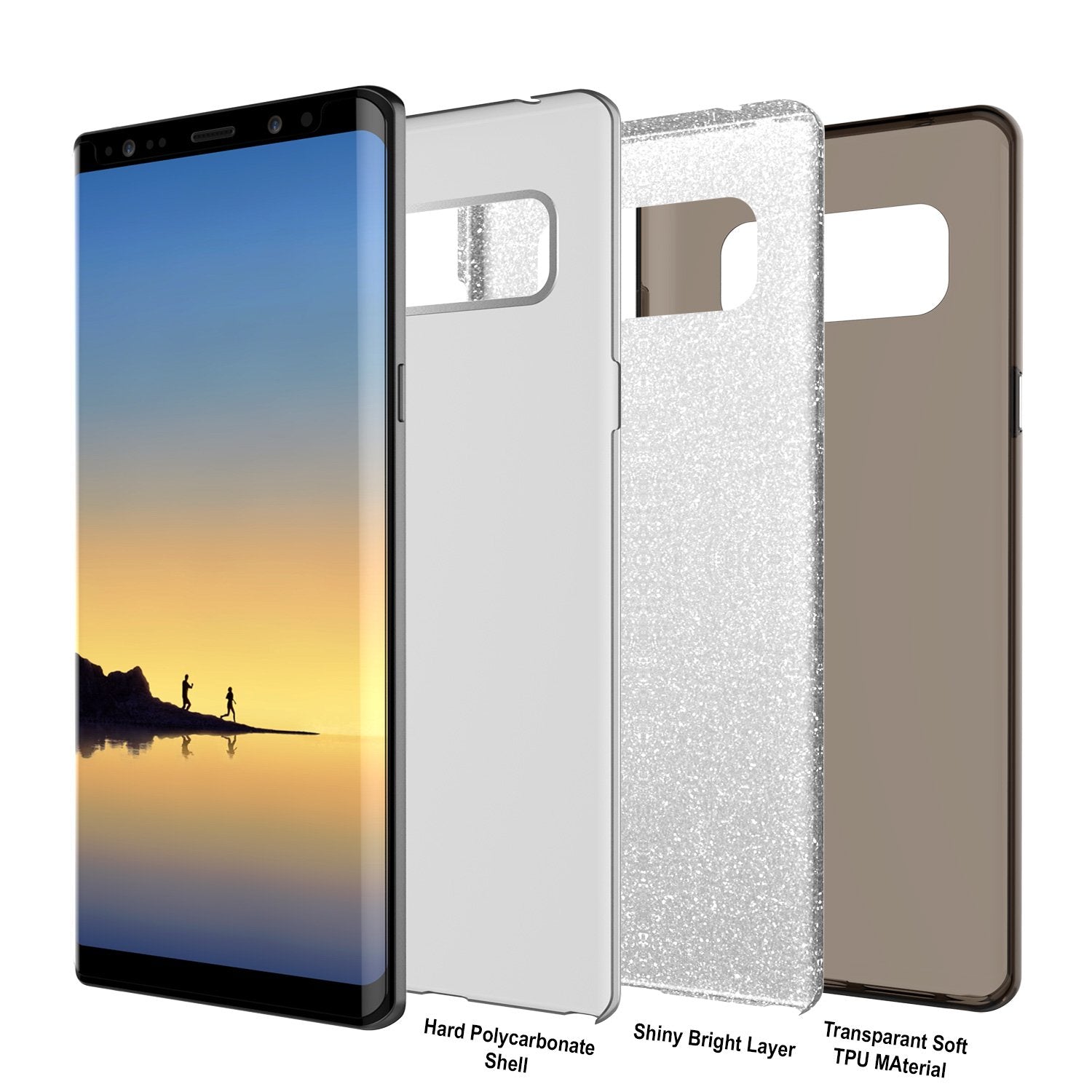 Galaxy Note 8, Punkcase Galactic 2.0 Series Ultra Slim [Black/grey]