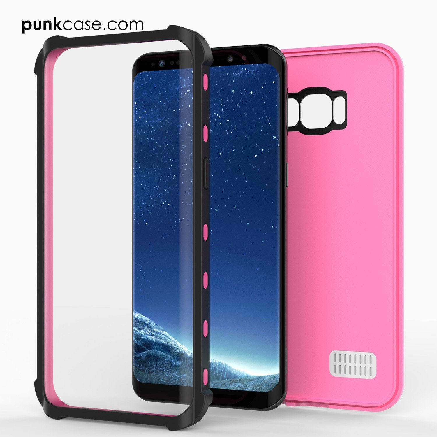 Galaxy S8 Punkcase KickStud Series W/Built-In Kickstand Case, [Pink]