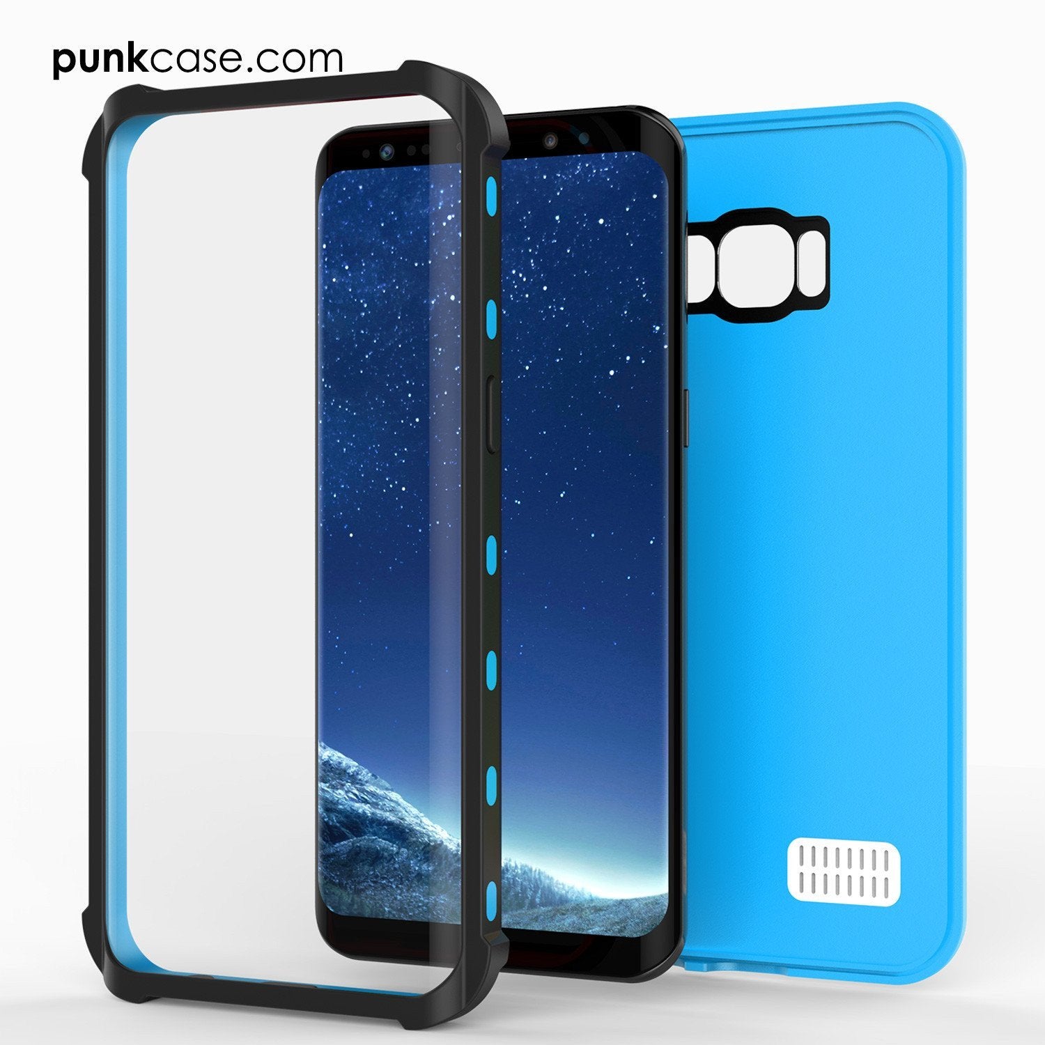 Galaxy S8 Punkcase KickStud Series W/Built-In Kickstand, Light Blue