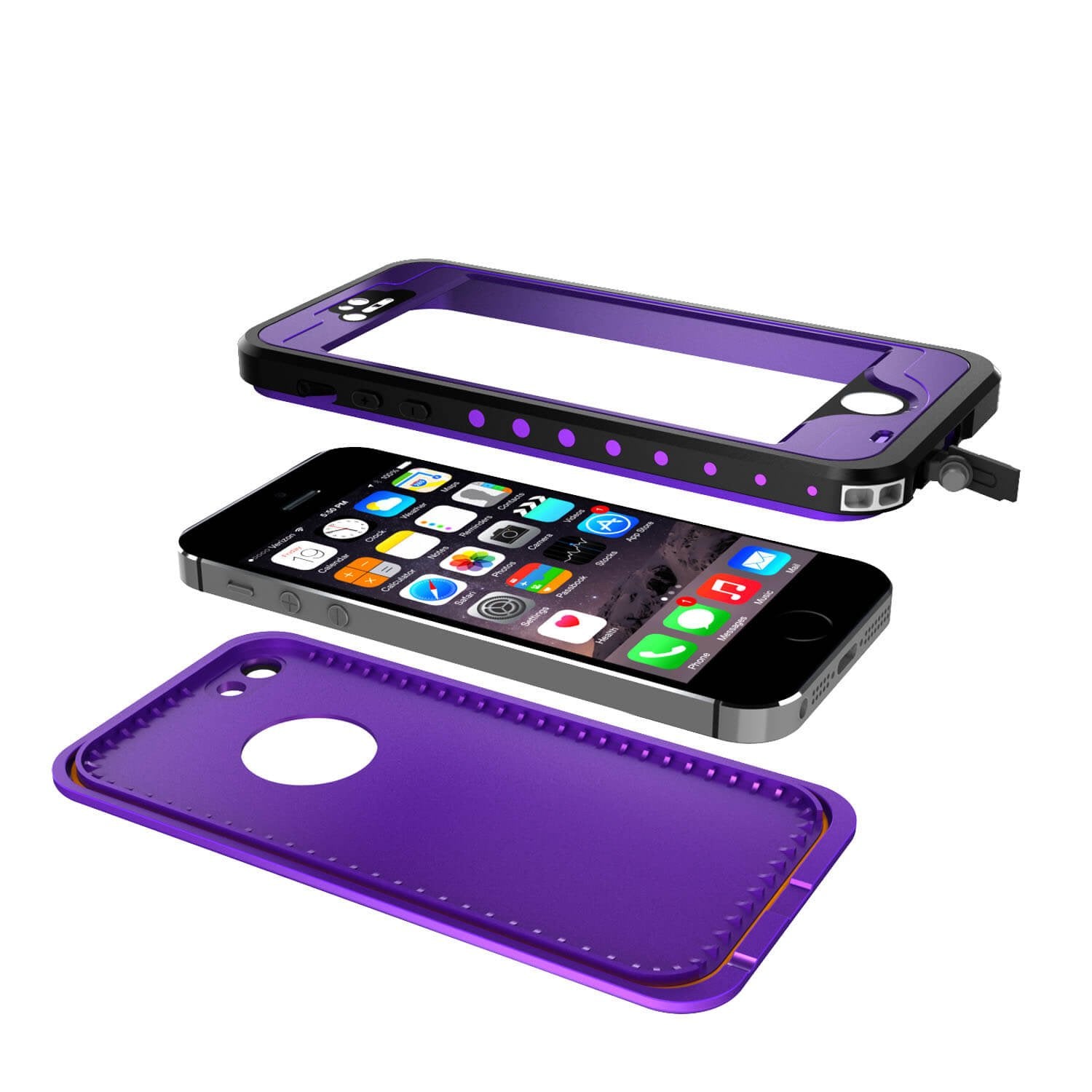 iPhone 5S/5 Waterproof Case PunkCase StudStar Purple Case Water/Shock/Dirt Proof | Lifetime Warranty