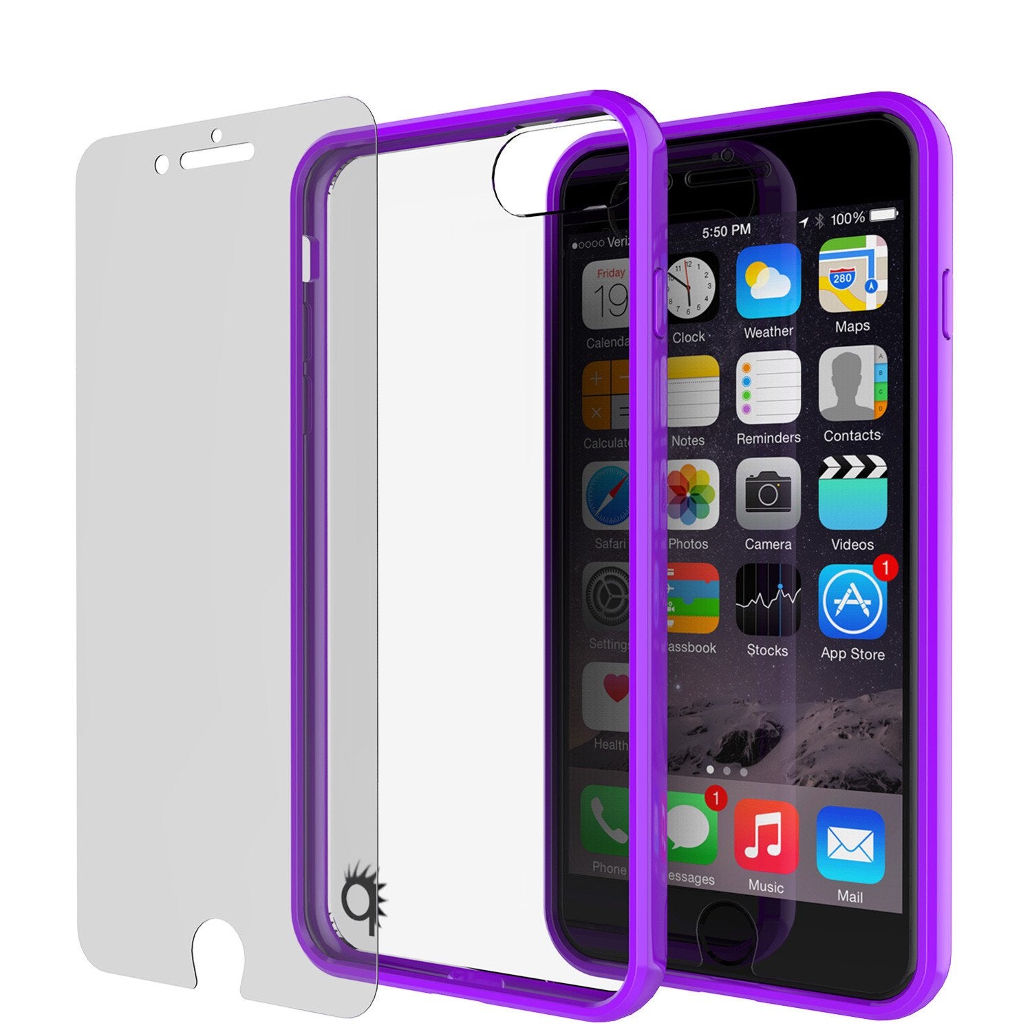 iPhone 7 Case Punkcase® LUCID 2.0 Purple Series w/ PUNK SHIELD Screen Protector | Ultra Fit