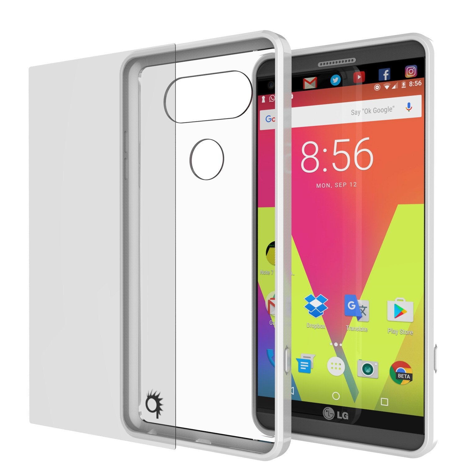 LG v20 Case Punkcase® LUCID 2.0 White Series w/ PUNK SHIELD Glass Screen Protector | Ultra Fit