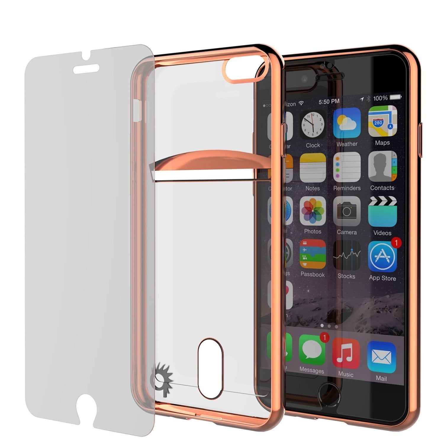 iPhone SE (4.7") Case, PUNKCASE® LUCID Rose Gold Series | Card Slot | SHIELD Screen Protector | Ultra fit