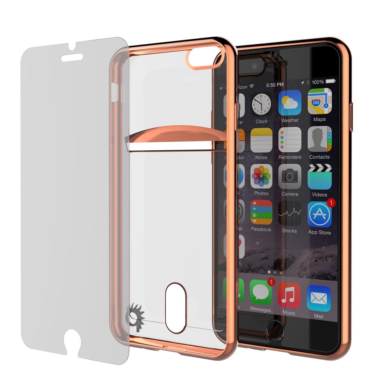 iPhone 8 Case, PUNKCASE® LUCID Rose Gold Series | Card Slot | SHIELD Screen Protector | Ultra fit