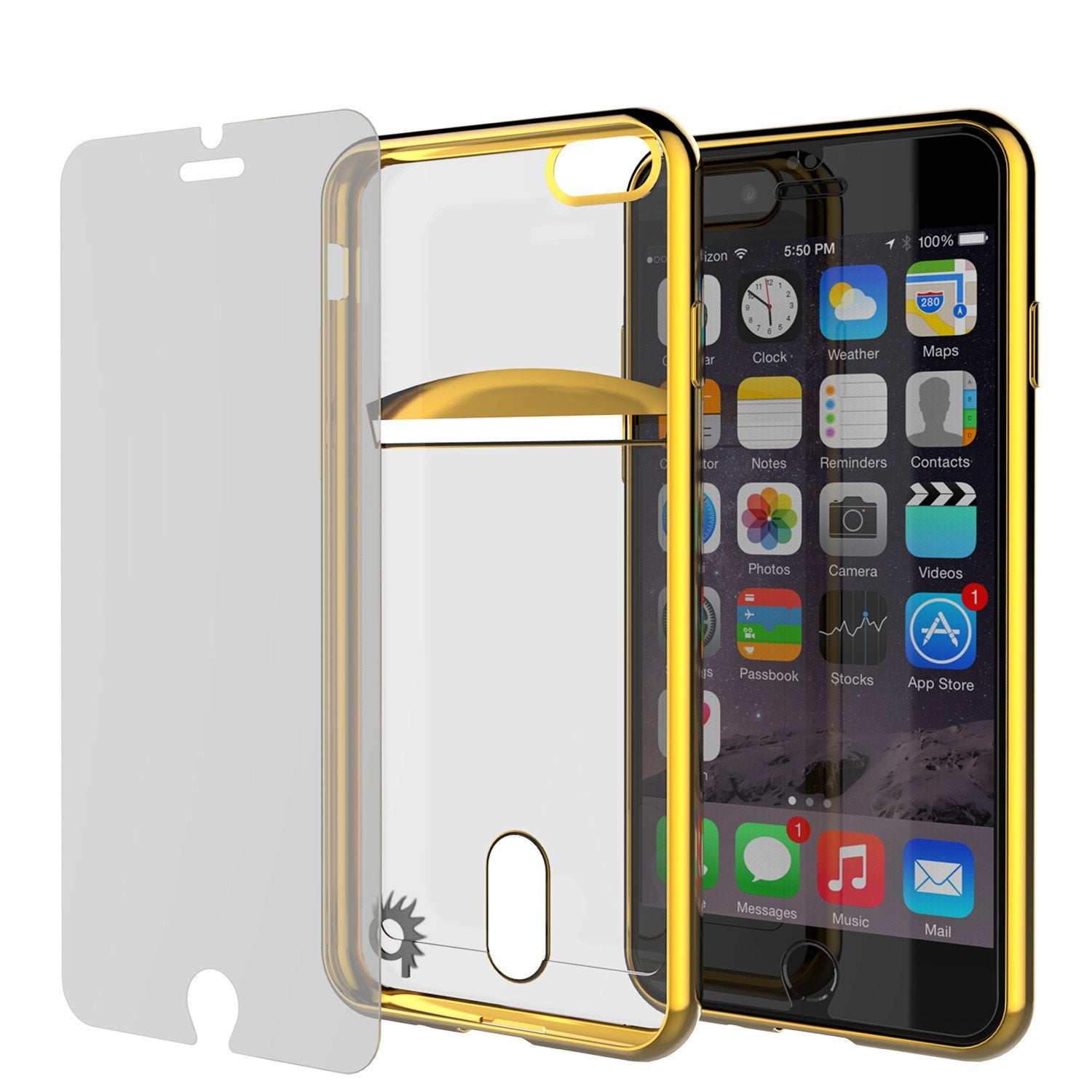 iPhone 7+ Plus Case, PUNKCASE® LUCID Gold Series | Card Slot | SHIELD Screen Protector | Ultra fit