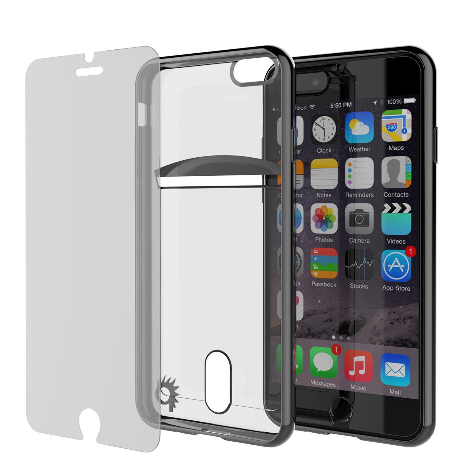 iPhone 7 Case, PUNKCASE® LUCID Black Series for iPhone 7 Premium Impact Protective Armor Case Cover | Clear TPU | Lifetime Warranty Exchange | PUNK SHIELD Screen Protector | Ultra Fit