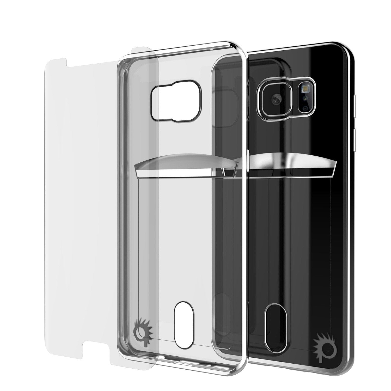 Galaxy S6 EDGE Case, PUNKCASE® LUCID Silver Series | Card Slot | SHIELD Screen Protector | Ultra fit