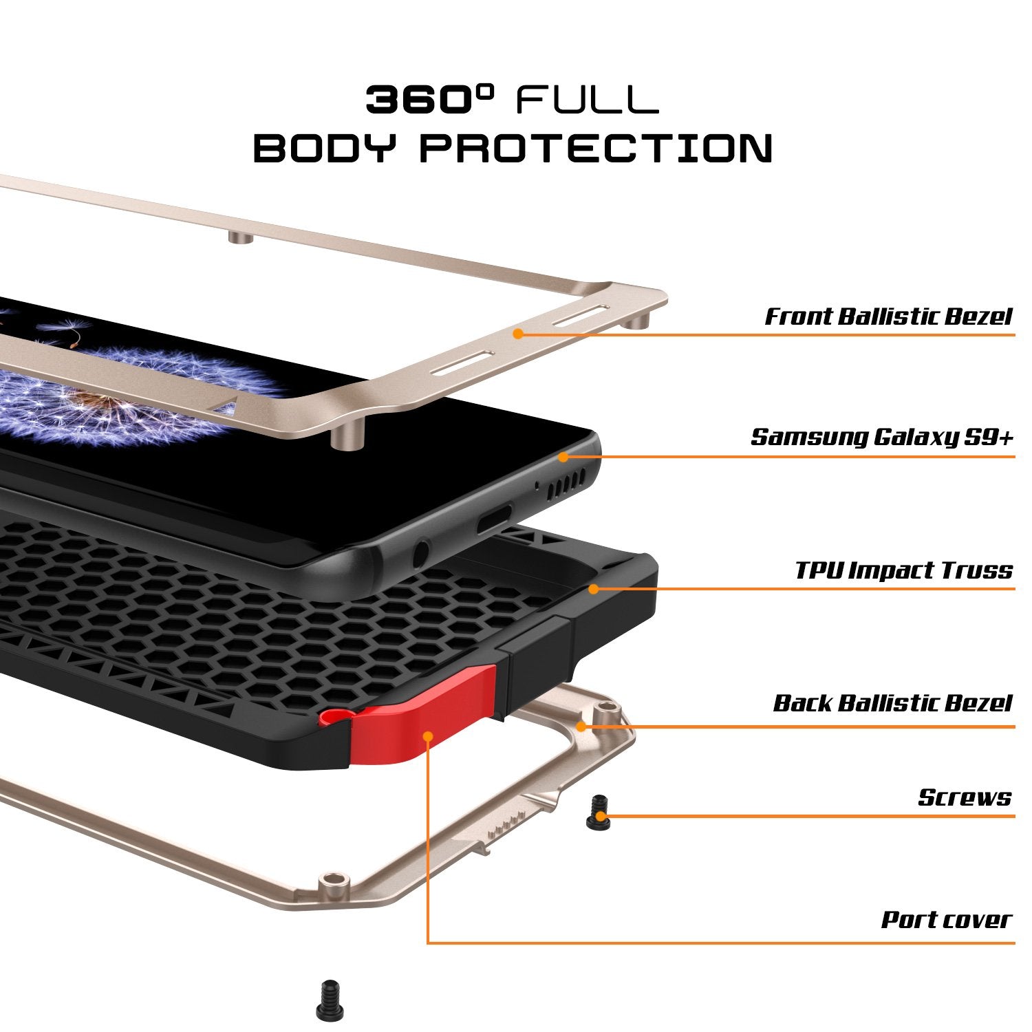 Galaxy S9 Plus Metal PunkCase Heavy Duty Military Grade Rugged, Black