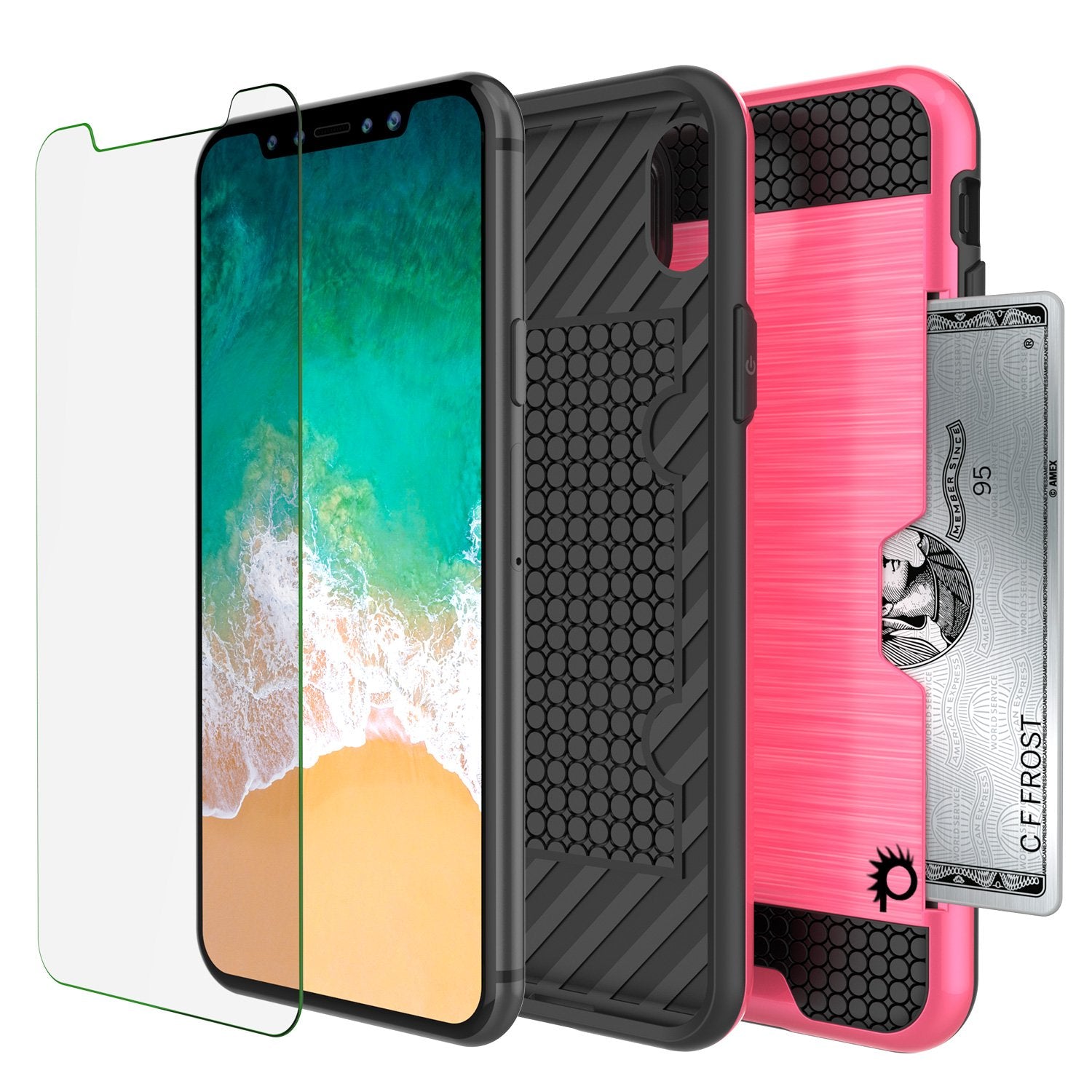 iPhone X Case, Punkcase [SLOT Series] Slim Fit Dual-Layer Cover [Pink]