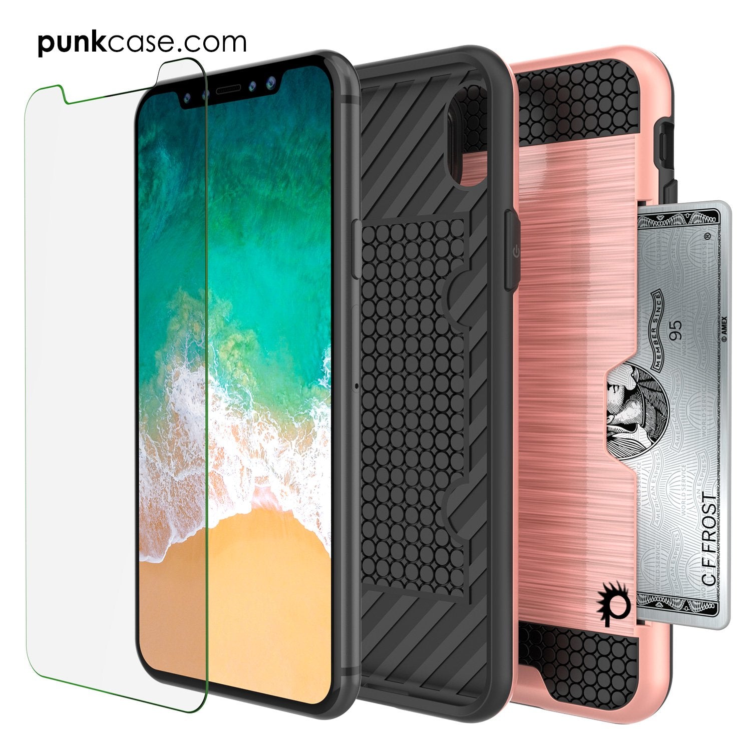 iPhone X Punkcase Slot Series Slim Fit Dual-Layer Cover [Rose Gold]