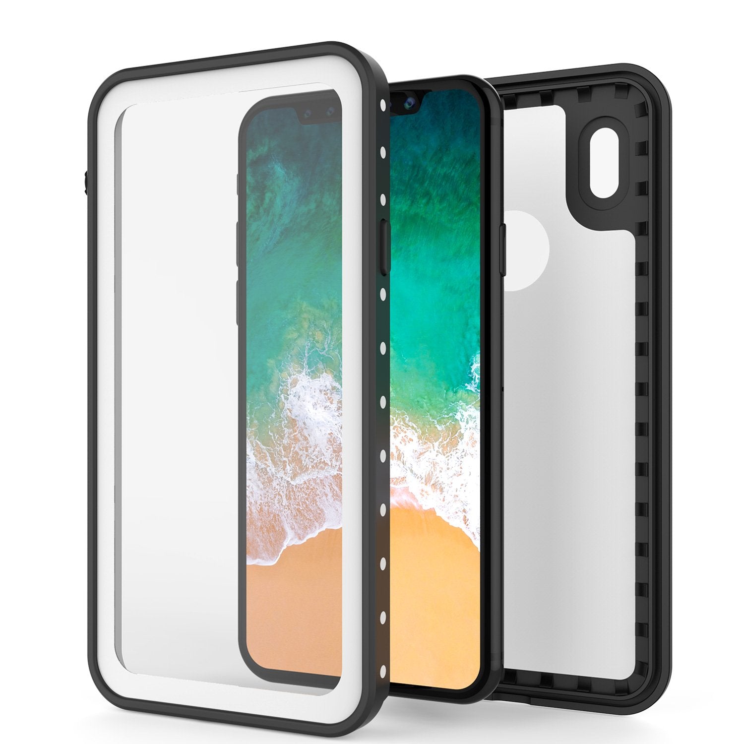 iiPhone X Plus Waterproof Case, Punkcase StudStar Series Cover [White]