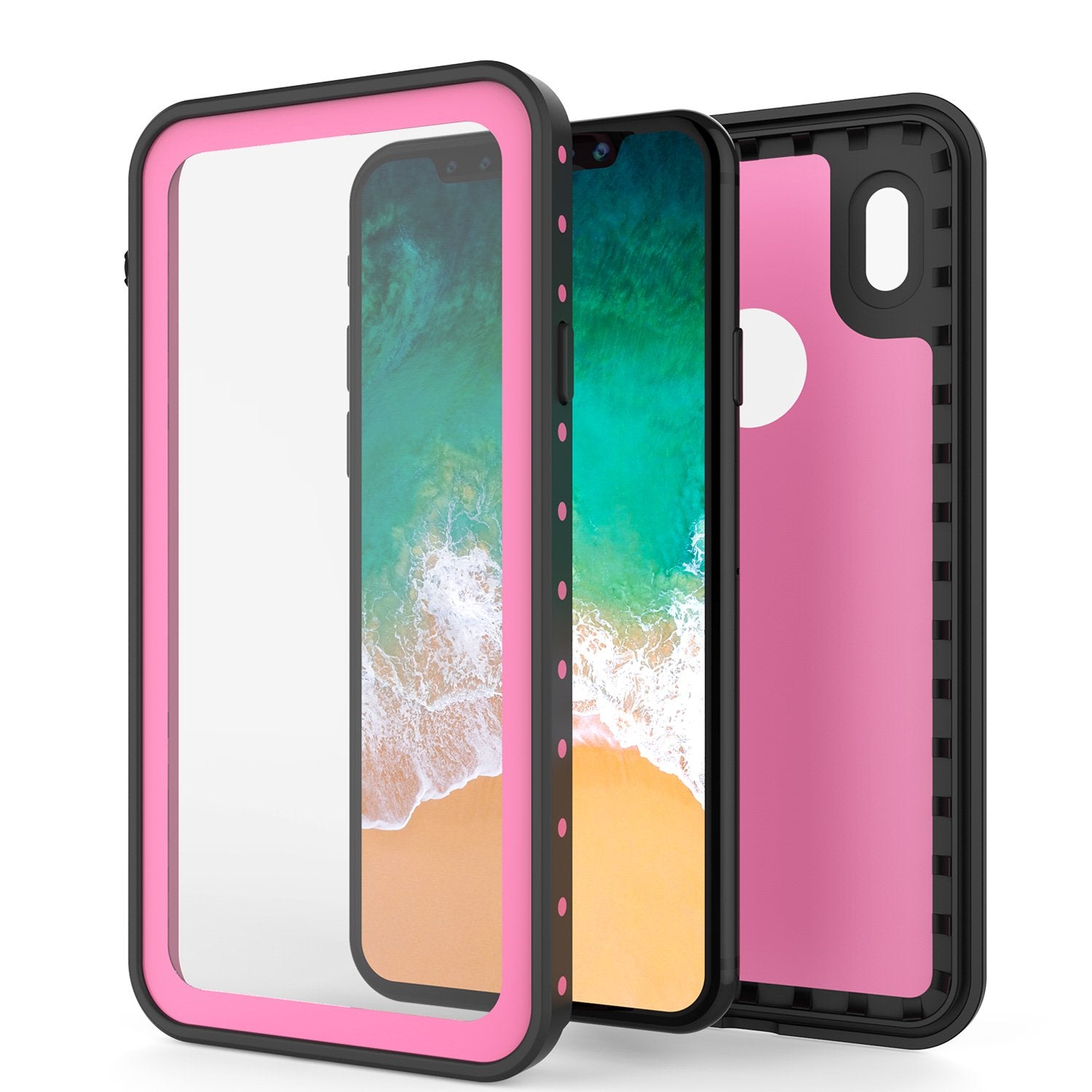 iPhone X Plus Waterproof Case, Punkcase StudStar Series Cover [Pink]