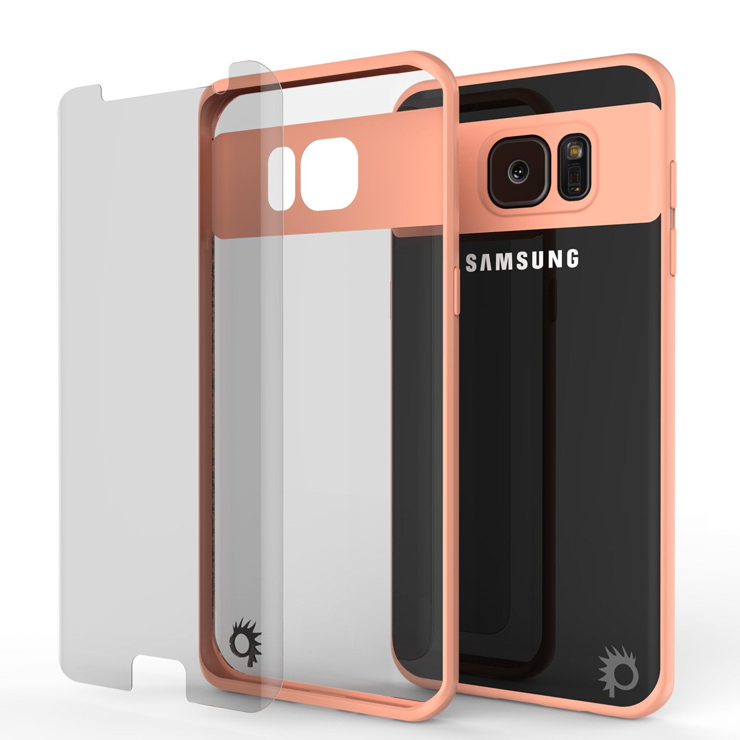 Galaxy S7 Edge Case [MASK Series] [PINK] Full Body Hybrid Dual Layer TPU Cover W/ Protective PUNKSHIELD Screen Protector