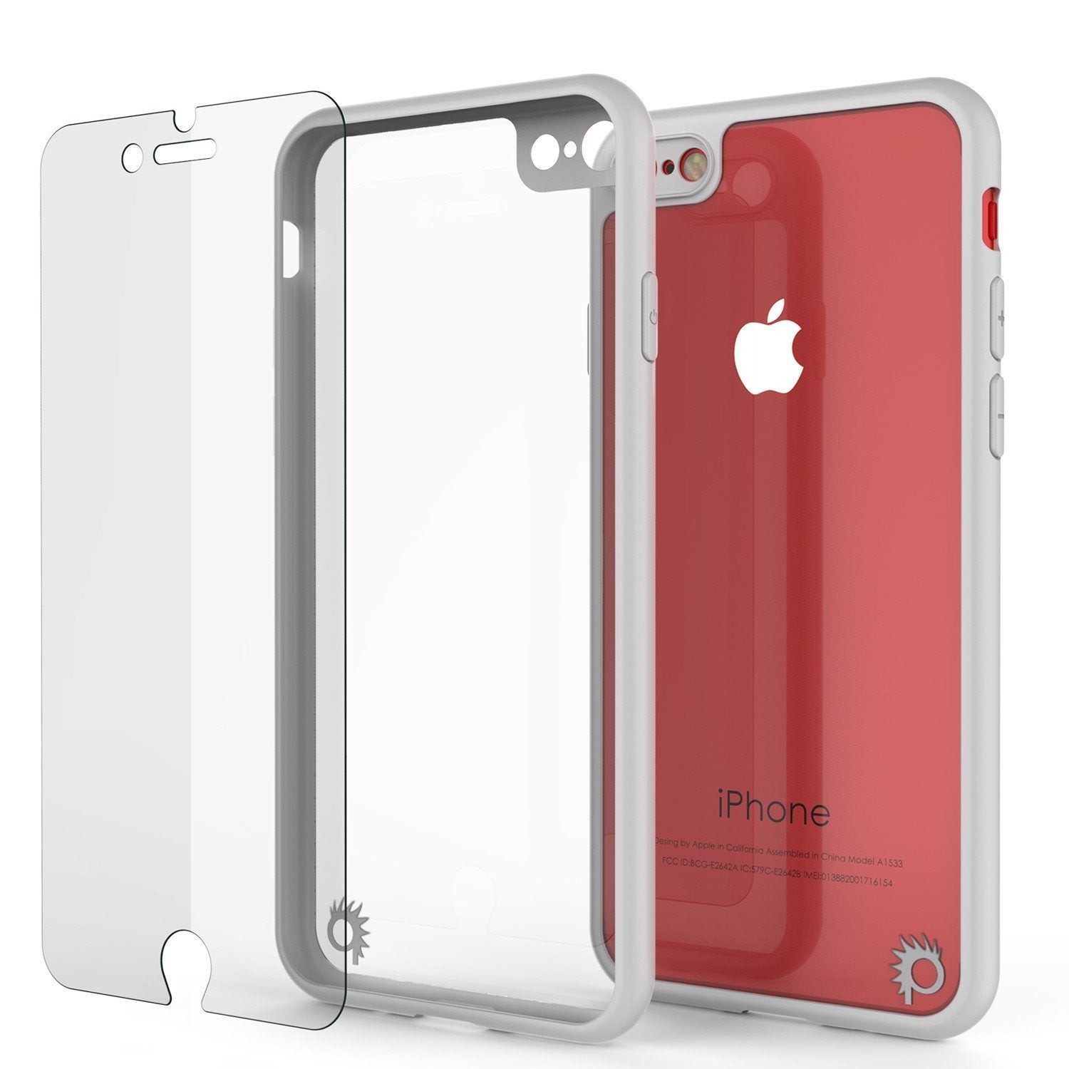 iPhone 8 Case [MASK Series] [WHITE] Full Body Hybrid Dual Layer TPU Cover W/ protective Tempered Glass Screen Protector