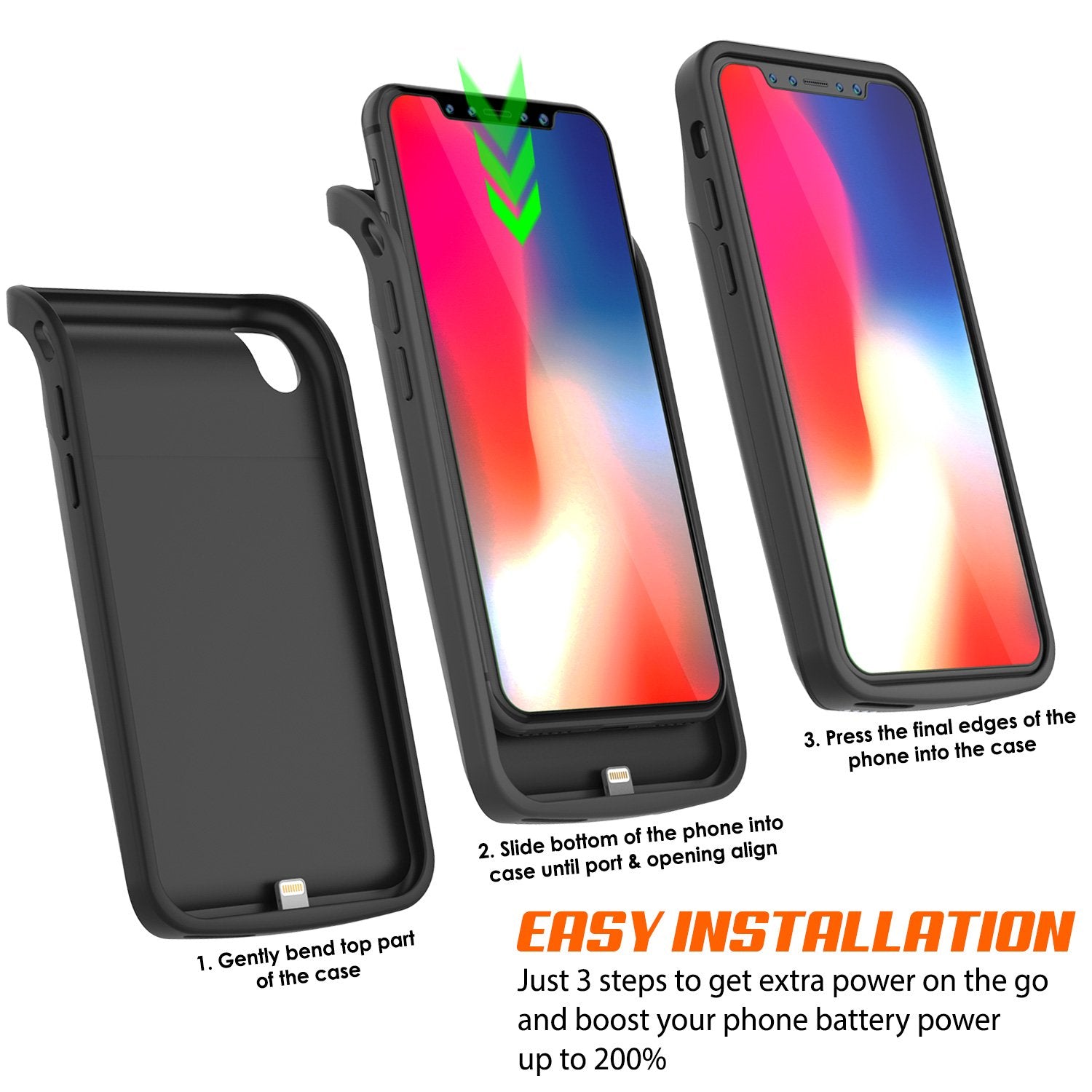 iPhone X Battery Case, PunkJuice Fast Charging Power Bank [Black]