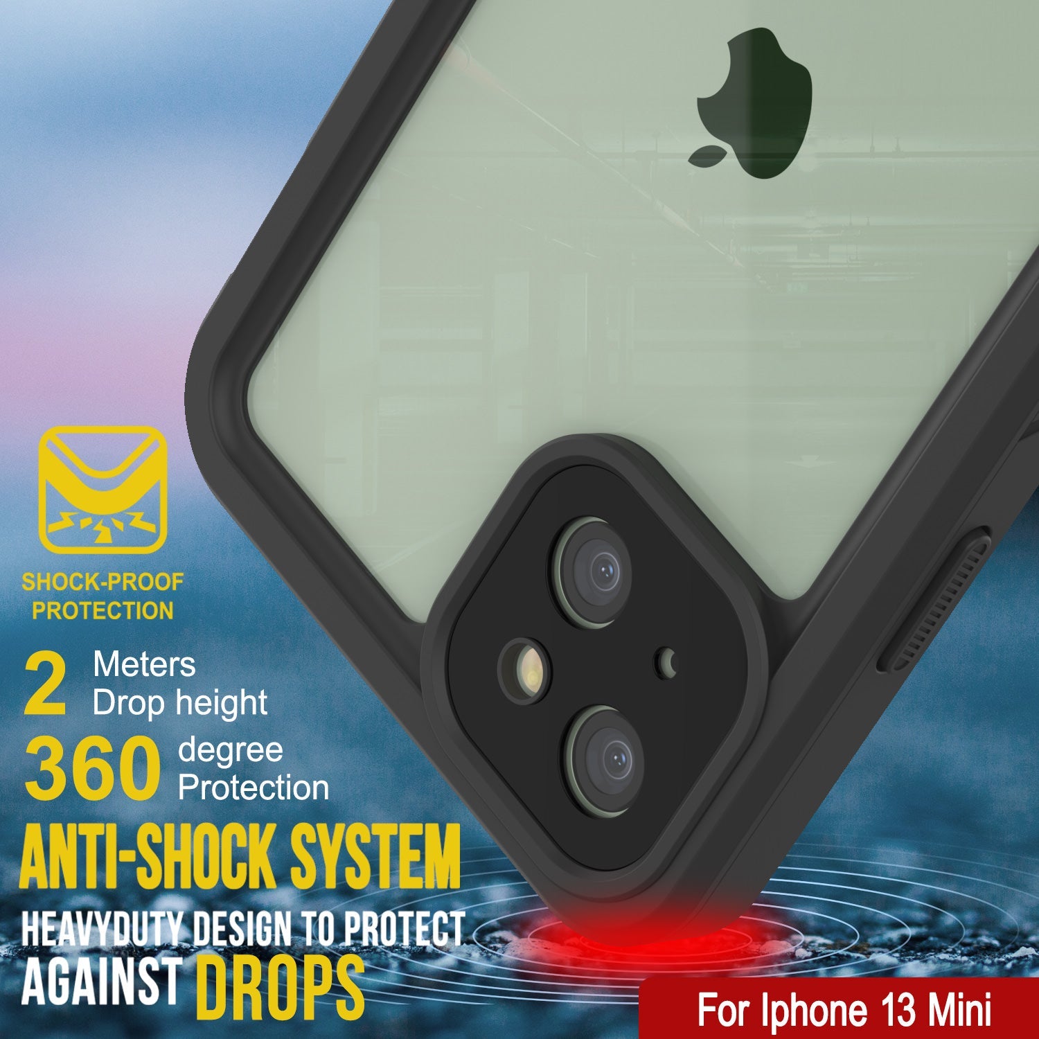 iPhone 13 Mini  Waterproof Case, Punkcase [Extreme Series] Armor Cover W/ Built In Screen Protector [Teal]