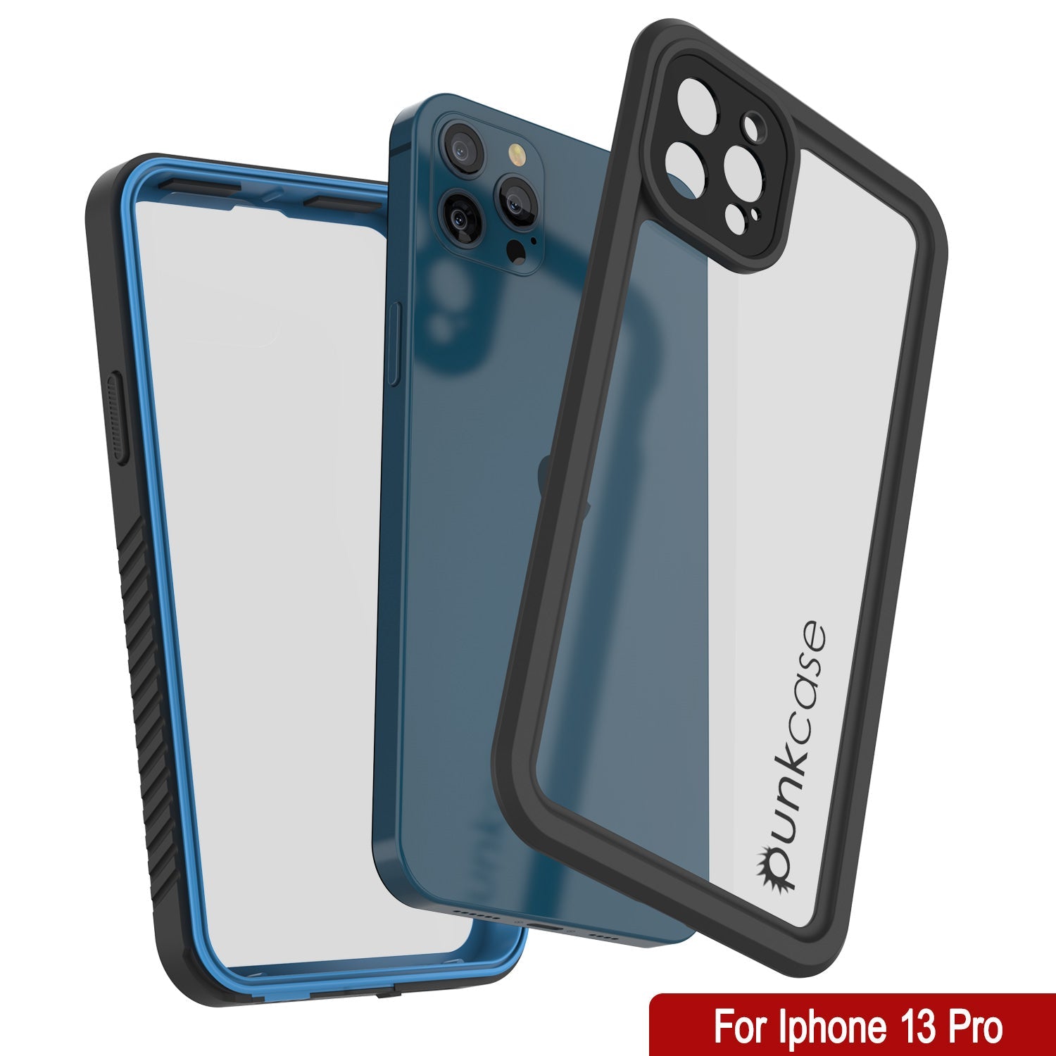 iPhone 13 Pro  Waterproof Case, Punkcase [Extreme Series] Armor Cover W/ Built In Screen Protector [Light Blue]
