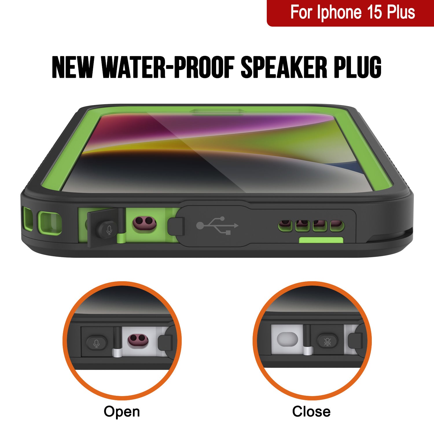 iPhone 15 Plus Waterproof Case, Punkcase [Extreme Series] Armor Cover W/ Built In Screen Protector [Light Green]