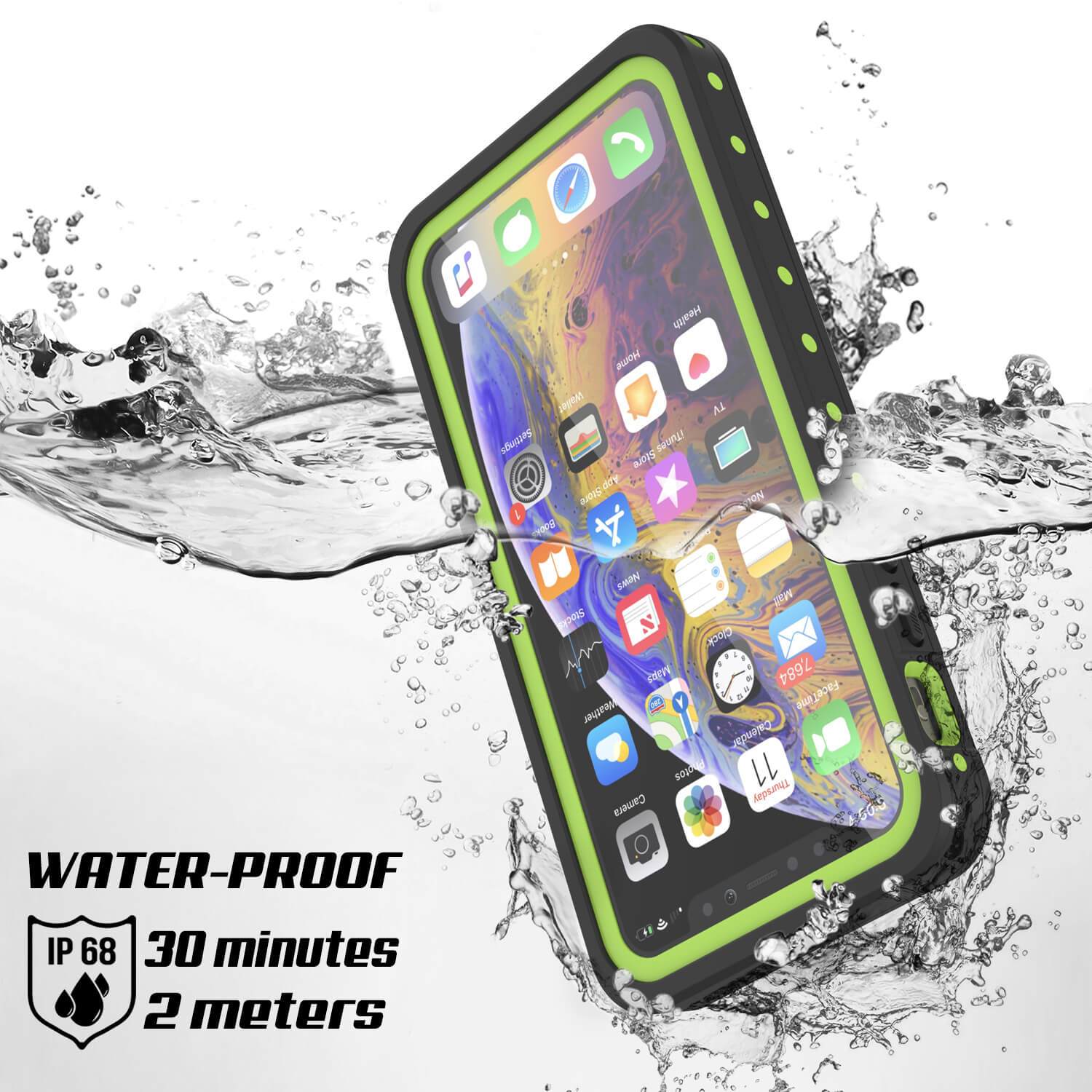 iPhone 11 Pro Max Waterproof IP68 Case, Punkcase [Light green] [StudStar Series] [Slim Fit] [Dirtproof]