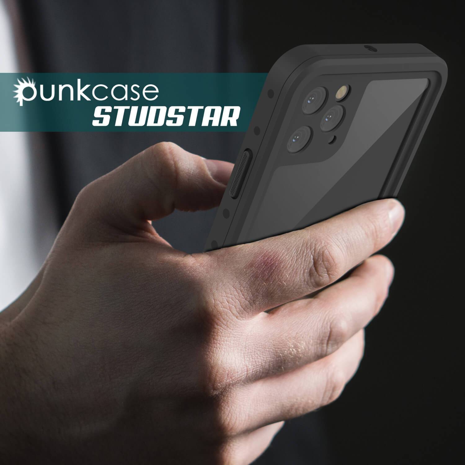 iPhone 11 Pro Max Waterproof IP68 Case, Punkcase [Black] [StudStar Series] [Slim Fit]