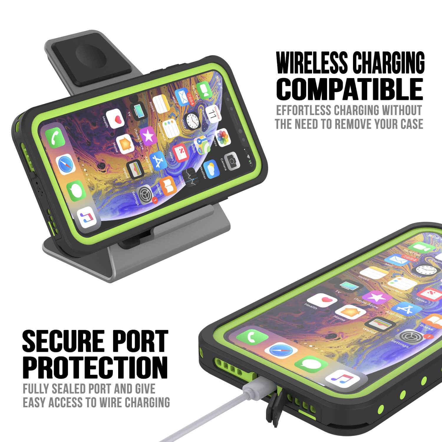 iPhone 11 Pro Max Waterproof IP68 Case, Punkcase [Light green] [StudStar Series] [Slim Fit] [Dirtproof]