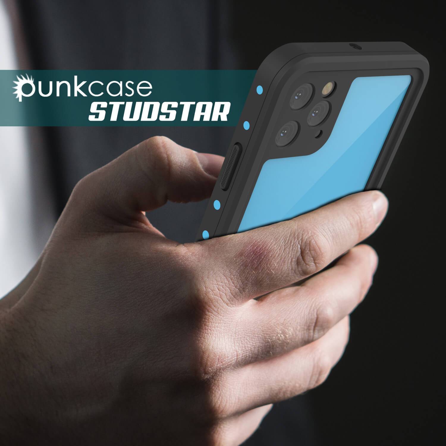 iPhone 11 Pro Waterproof IP68 Case, Punkcase [Light blue] [StudStar Series] [Slim Fit] [Dirtproof]