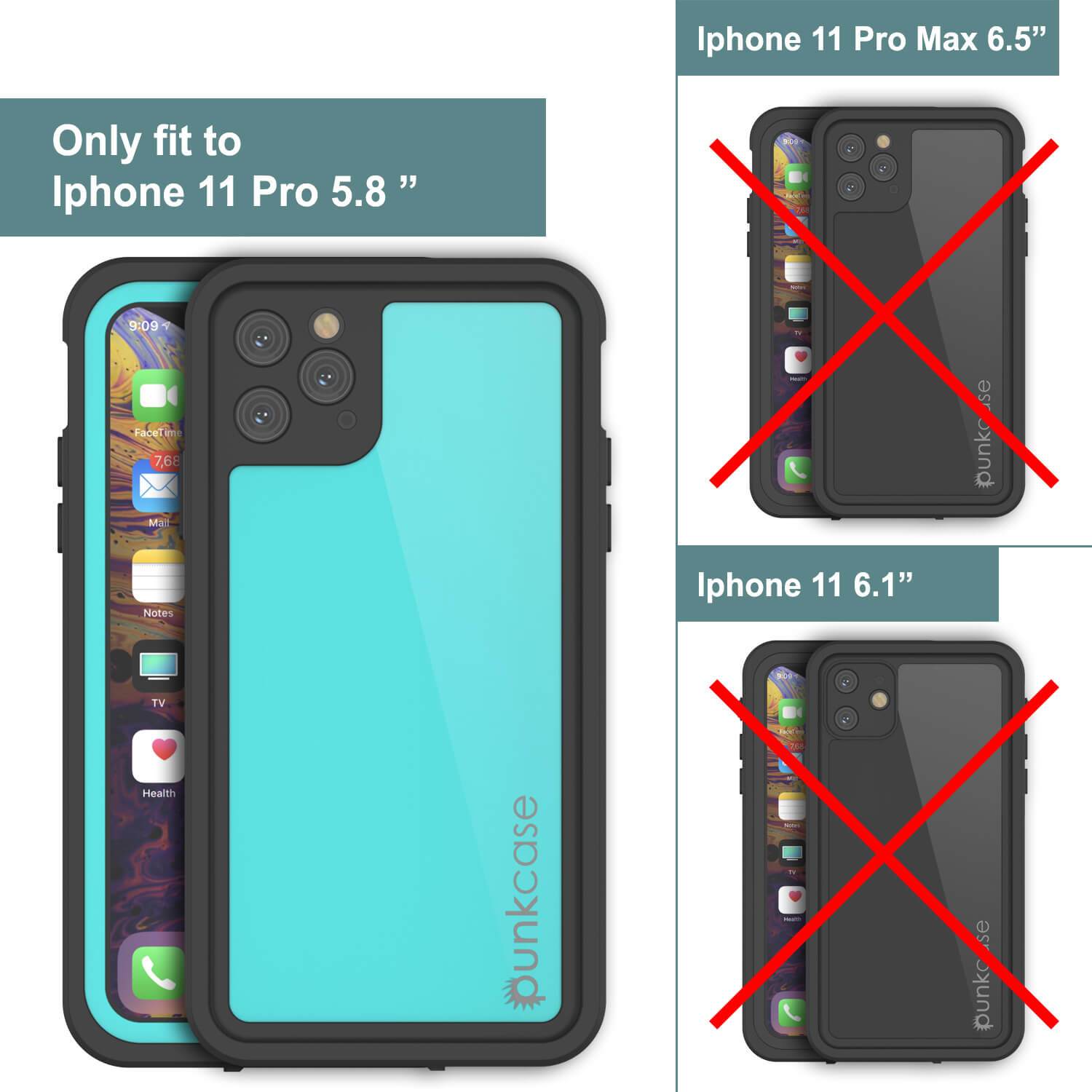 iPhone 11 Pro Waterproof IP68 Case, Punkcase [Teal] [StudStar Series] [Slim Fit]