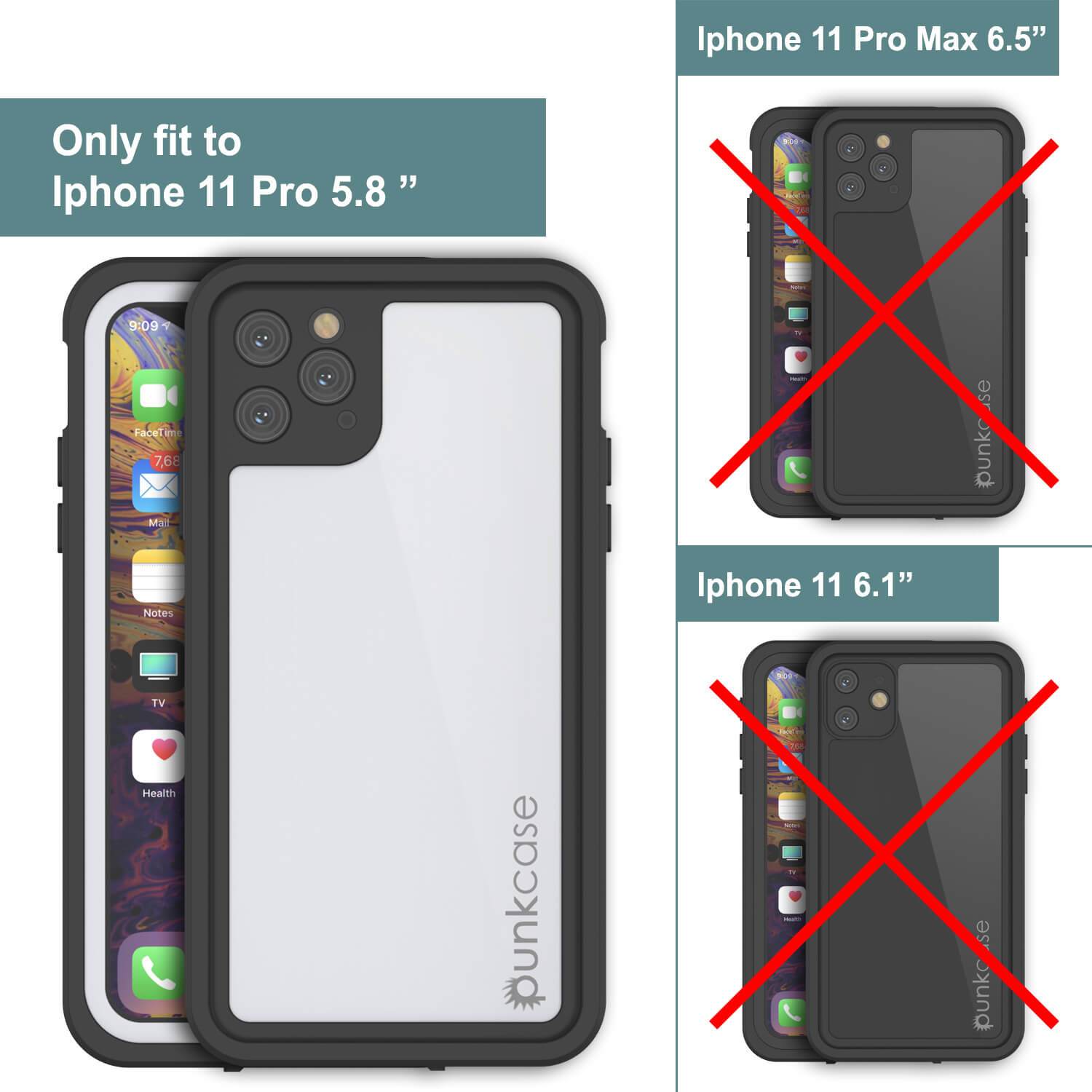 iPhone 11 Pro Waterproof IP68 Case, Punkcase [White] [StudStar Series] [Slim Fit] [Dirtproof]