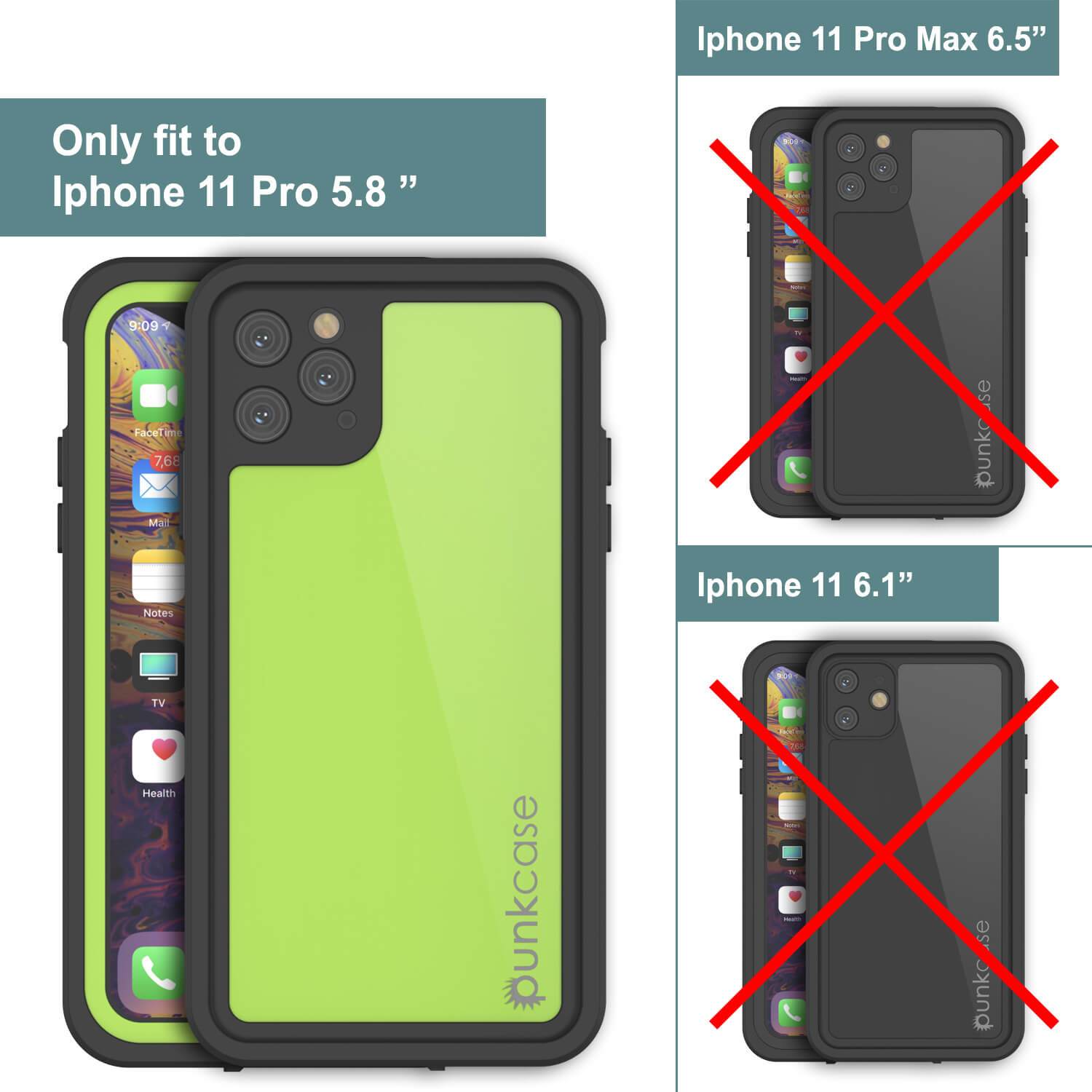 iPhone 11 Pro Max Waterproof IP68 Case, Punkcase [Light green] [StudStar Series] [Slim Fit] [Dirtproof]