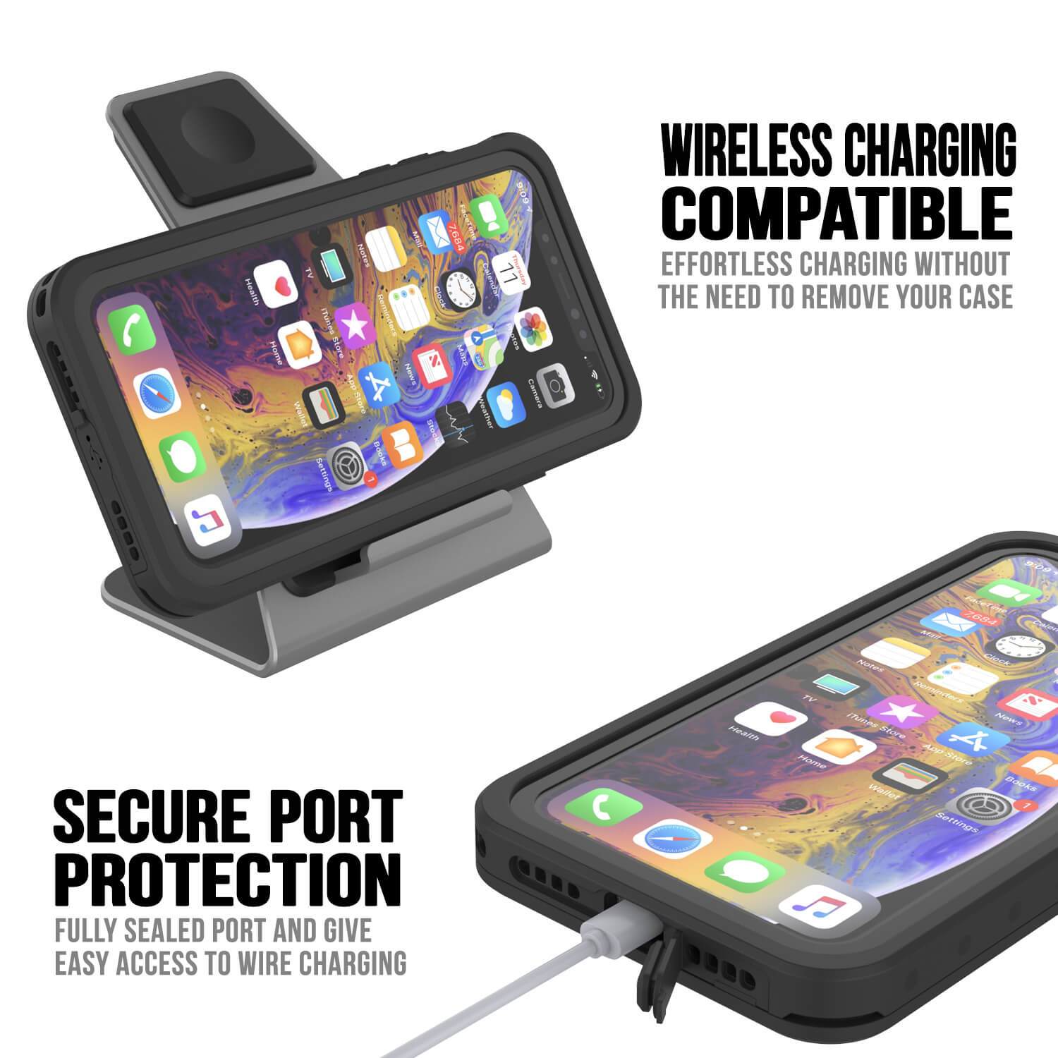 iPhone 11 Pro Waterproof IP68 Case, Punkcase [Black] [StudStar Series] [Slim Fit]