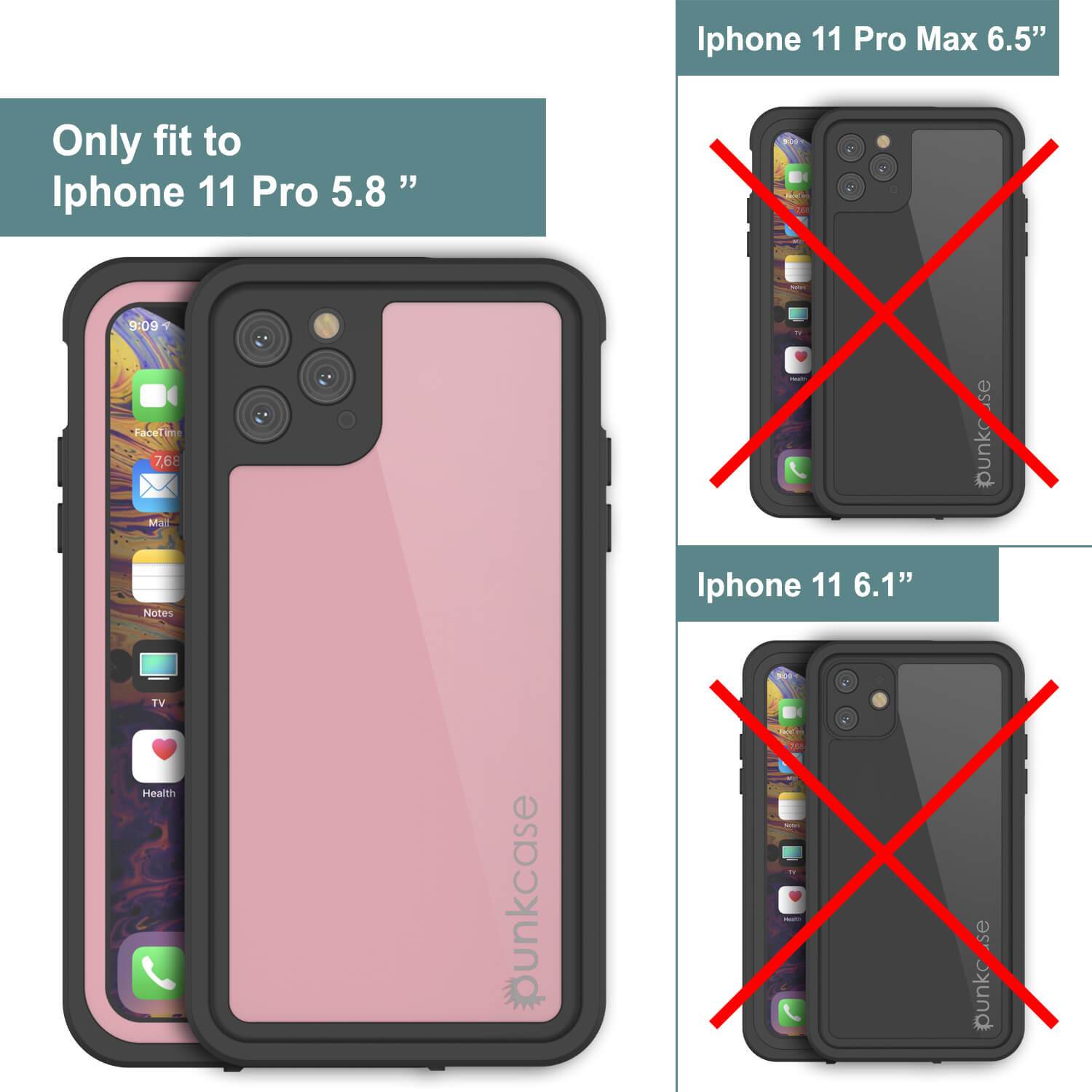 iPhone 11 Pro Max Waterproof IP68 Case, Punkcase [Pink] [StudStar Series] [Slim Fit] [Dirtproof]