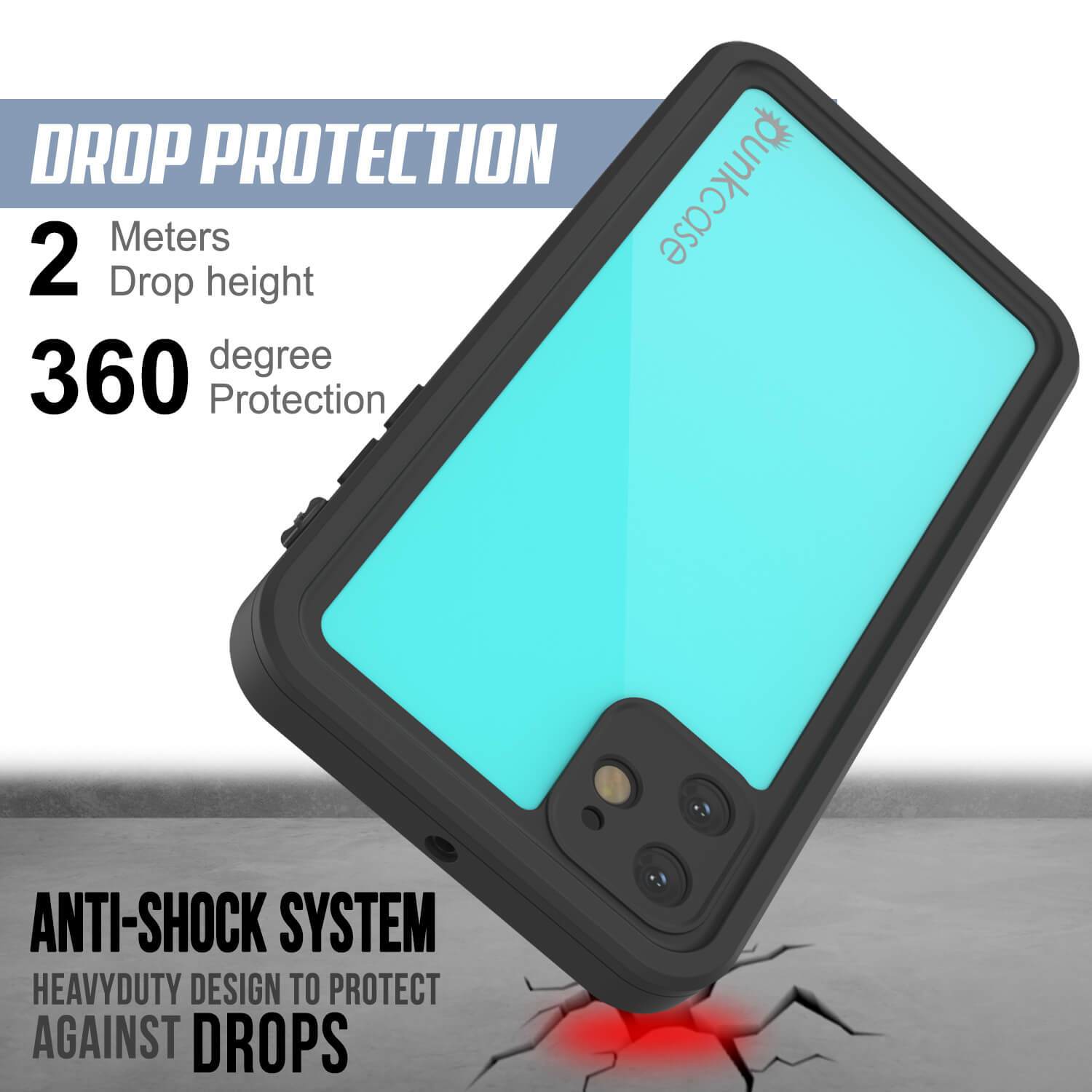 iPhone 11 Waterproof IP68 Case, Punkcase [Teal] [StudStar Series] [Slim Fit]