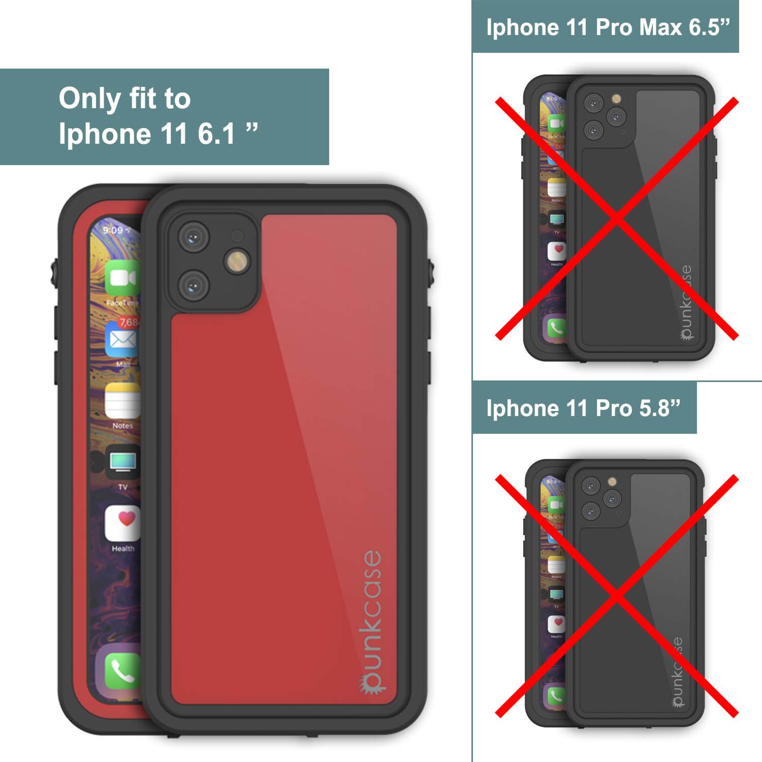 iPhone 11 Waterproof IP68 Case, Punkcase [Red] [StudStar Series] [Slim Fit]