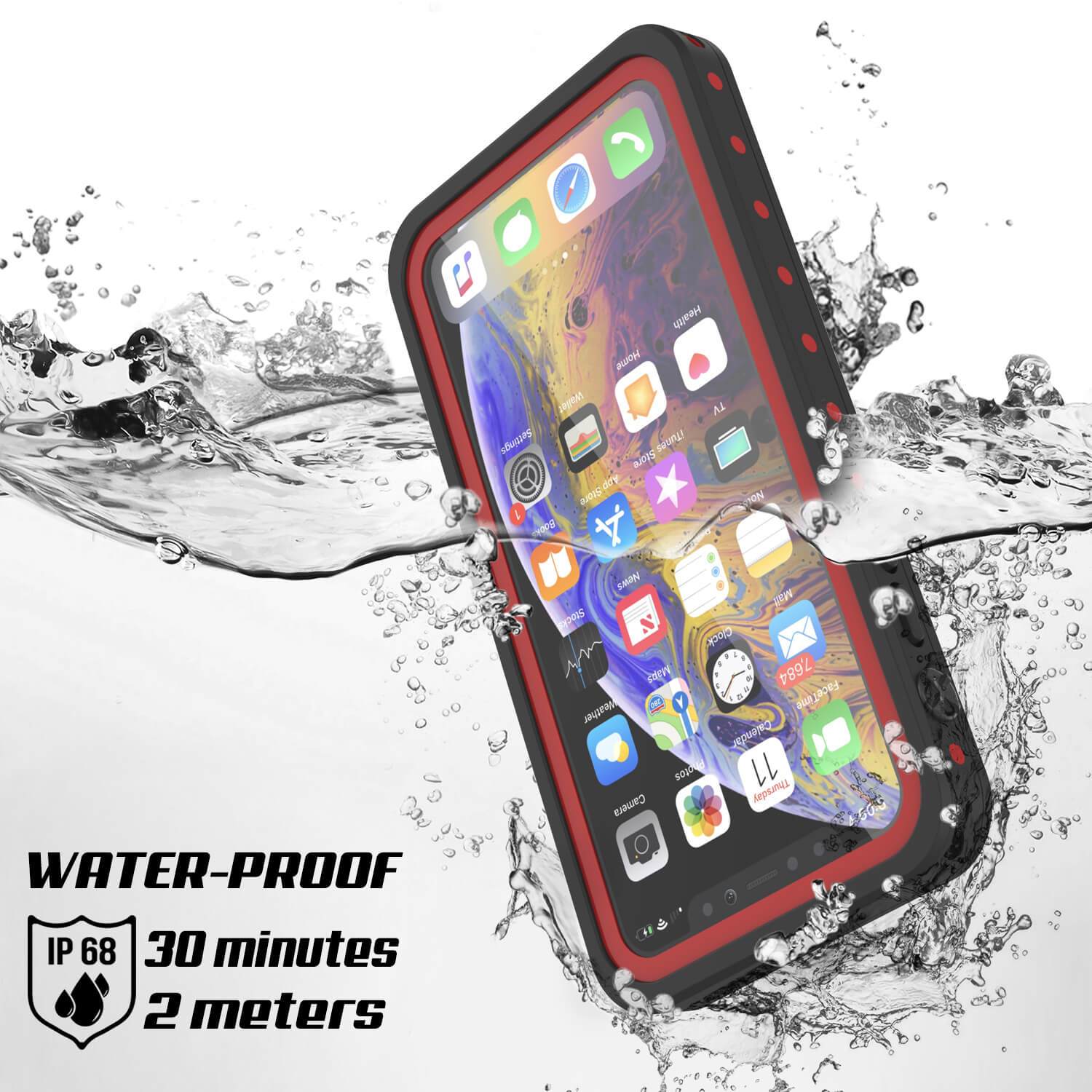 iPhone 11 Waterproof IP68 Case, Punkcase [Red] [StudStar Series] [Slim Fit]